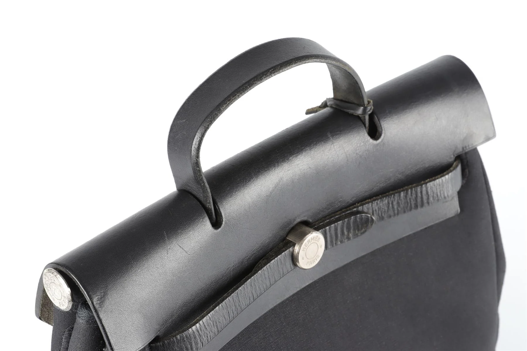 HERMÈS BLACK 2001 HERBAG 2 IN 1 CANVAS AND LEATHER BACKPACK - Image 10