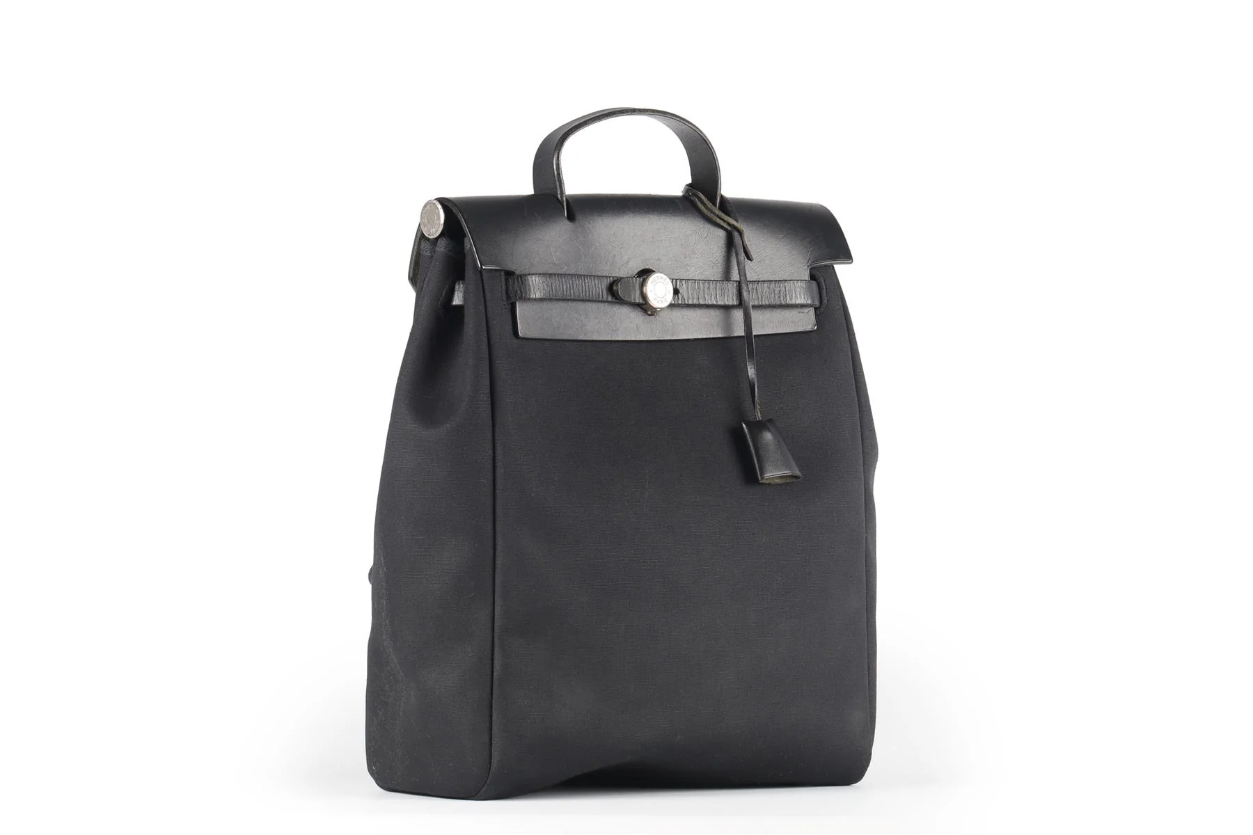 HERMÈS BLACK 2001 HERBAG 2 IN 1 CANVAS AND LEATHER BACKPACK - Image 3