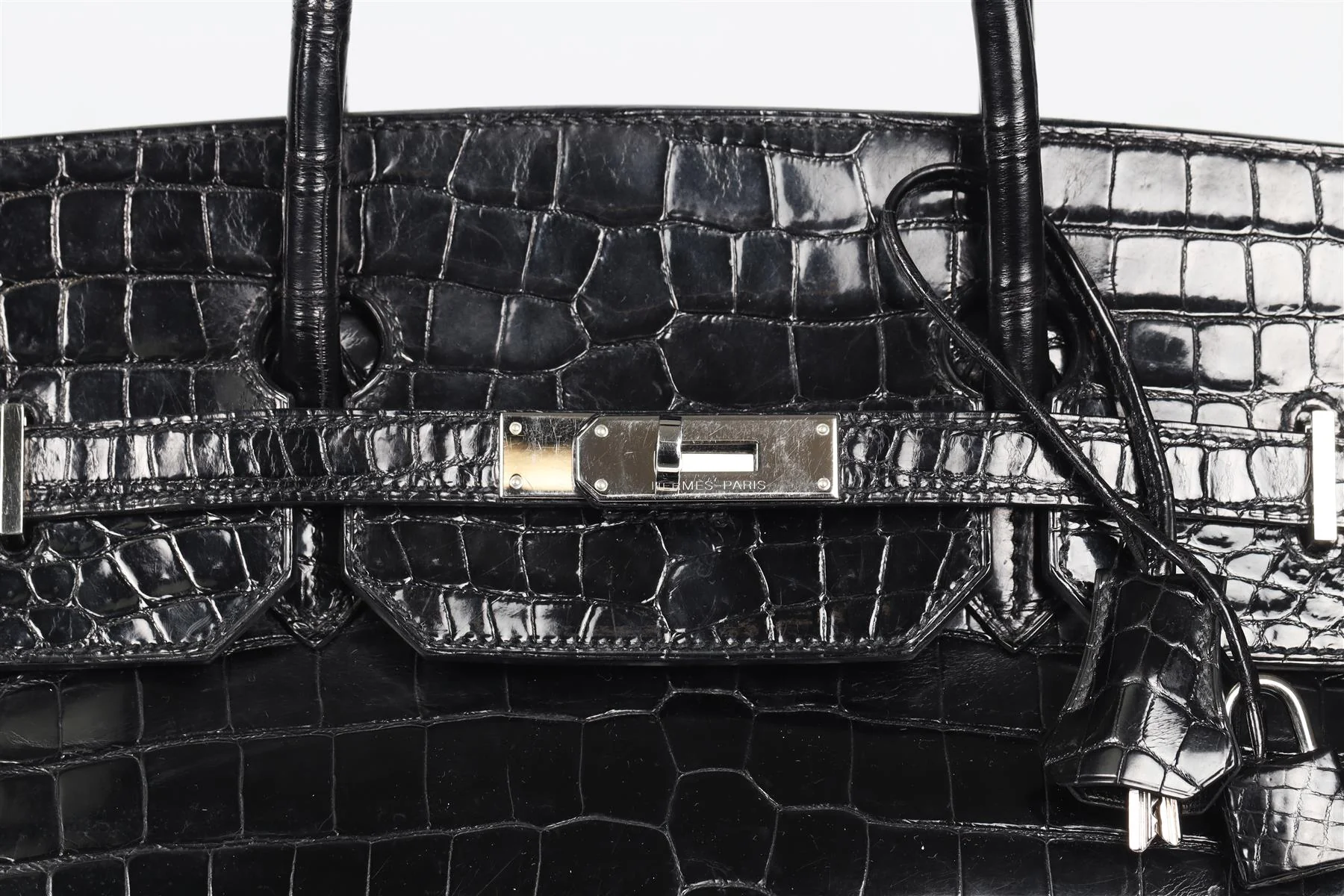 HERMÈS BLACK 2008 BIRKIN 40CM CROCODILE POROSUS BAG IN NOIR - Image 8