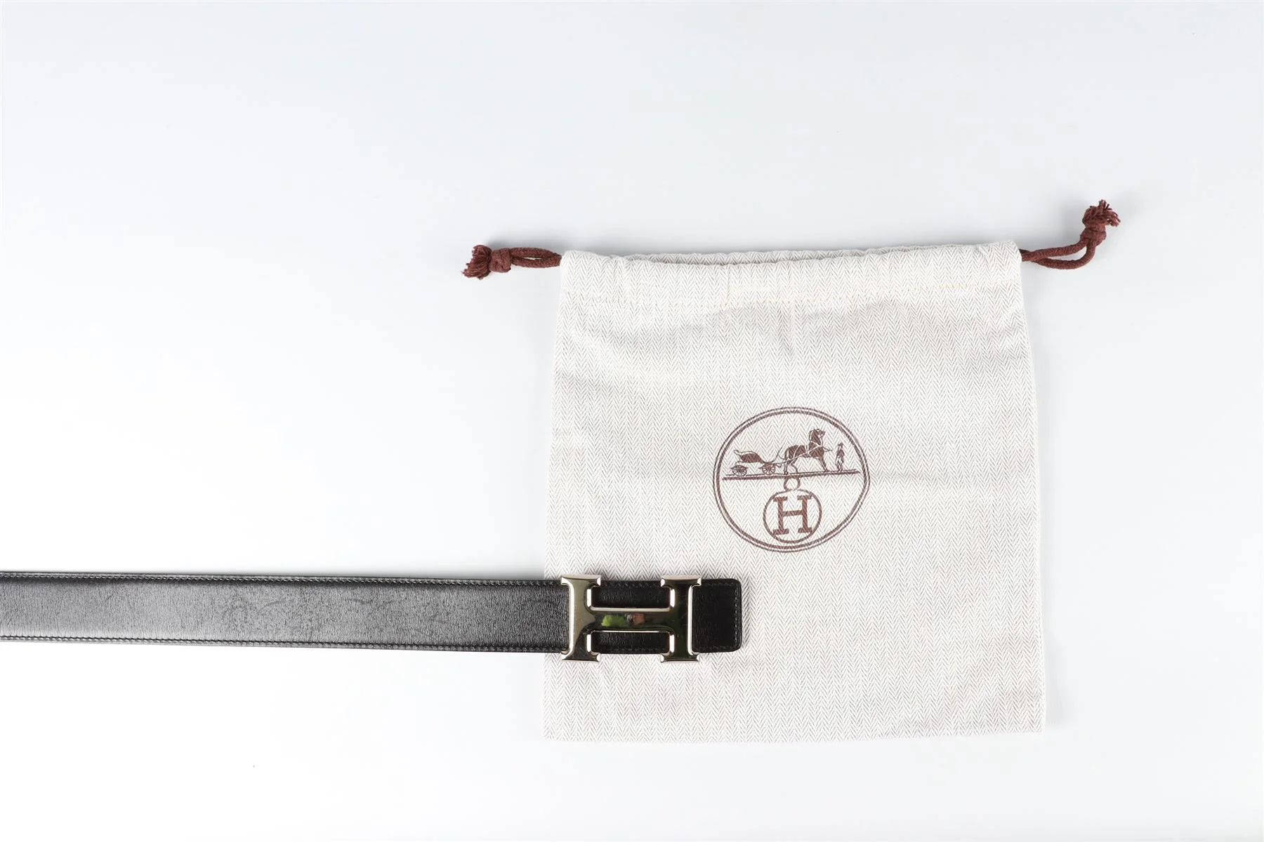 HERMÈS BLACK 2008 CONSTANCE H 32MM LEATHER WAIST BELT 80 CM - Image 7