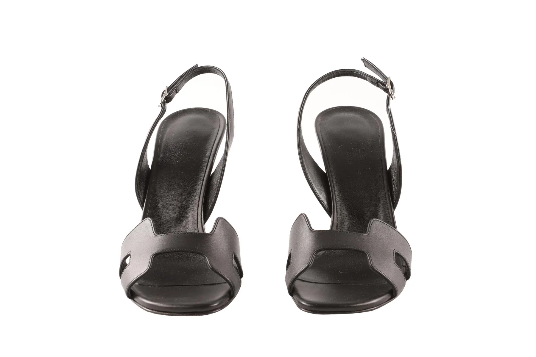 HERMÈS BLACK ELLA LEATHER SANDALS EU 36 UK 3 US 6 - Image 3