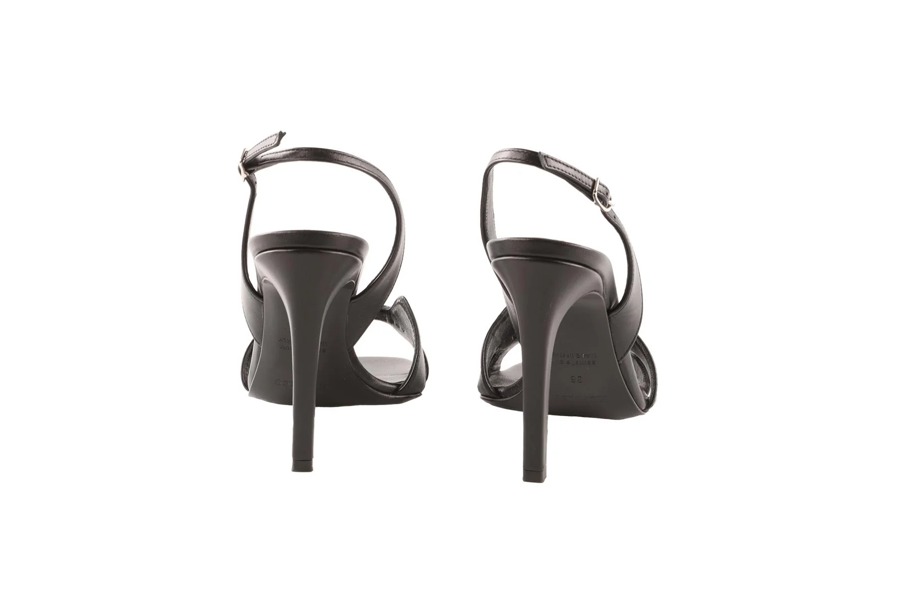 HERMÈS BLACK ELLA LEATHER SANDALS EU 36 UK 3 US 6 - Image 5