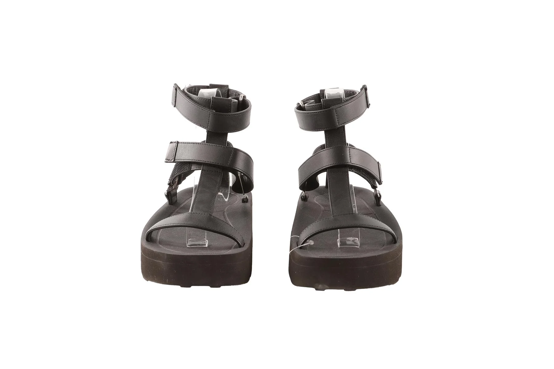 HERMÈS BLACK ENID LEATHER PLATFORM SANDALS EU 36 UK 3 US 6 - Image 3