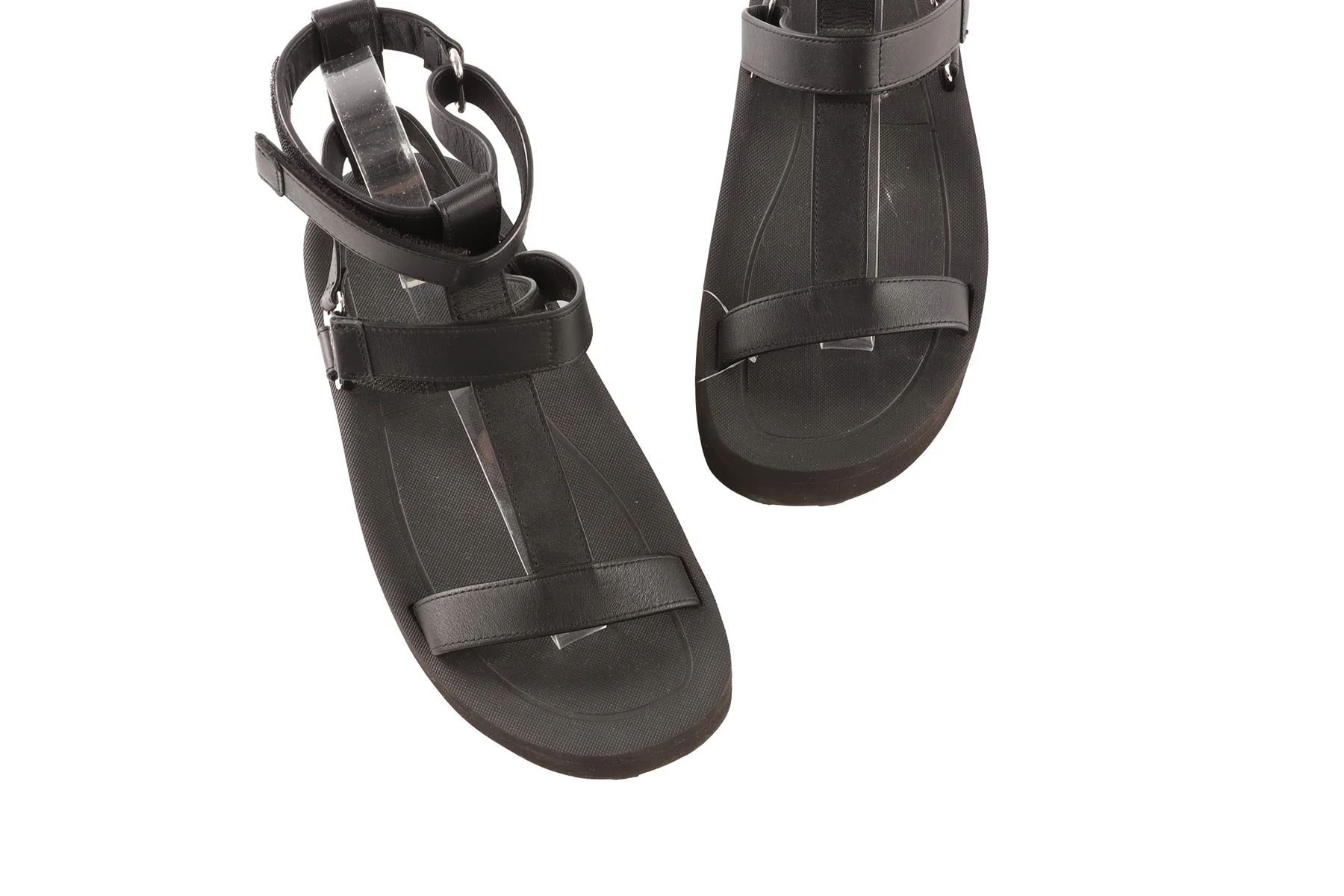 HERMÈS BLACK ENID LEATHER PLATFORM SANDALS EU 36 UK 3 US 6 - Image 4