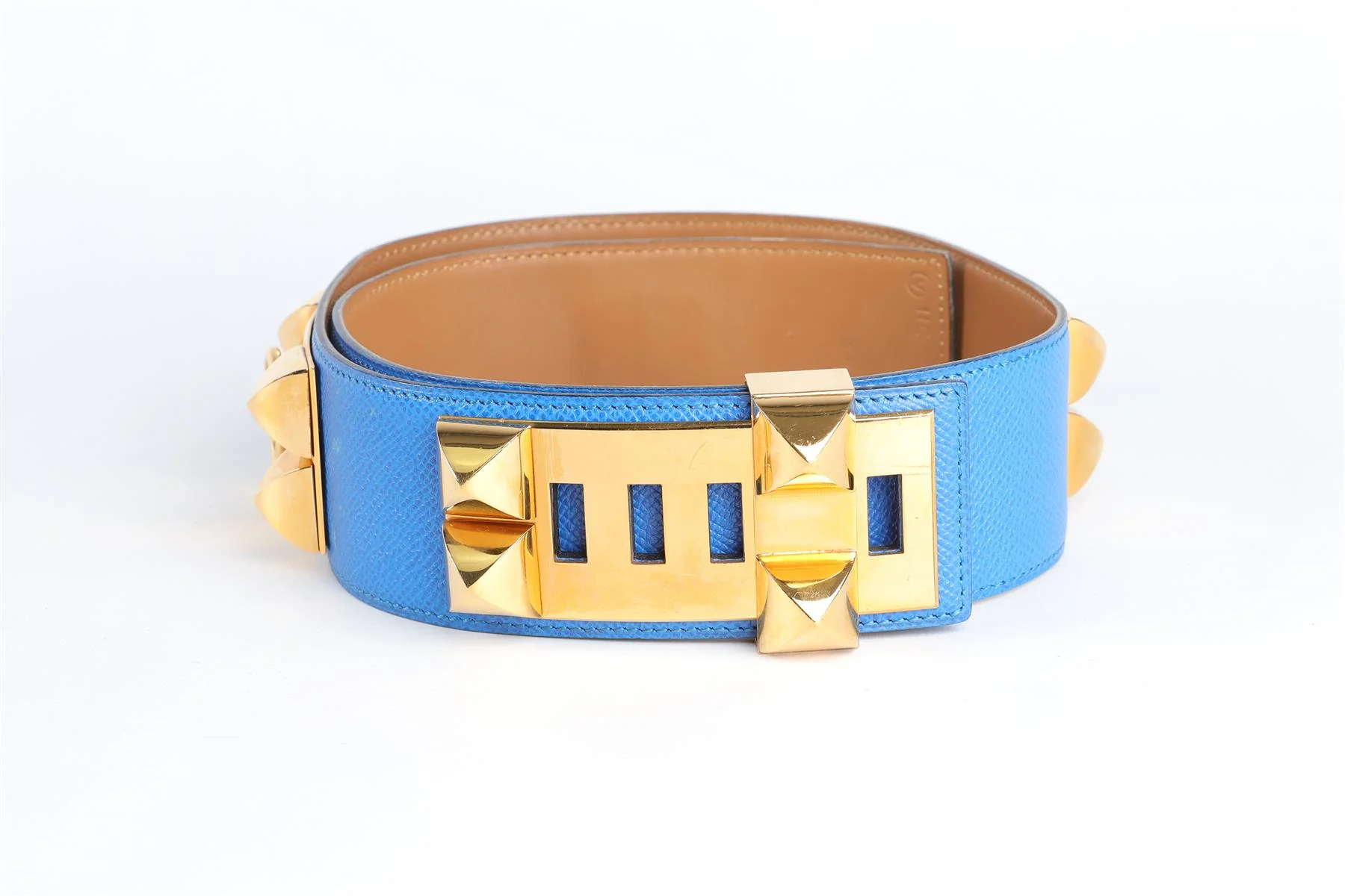 HERMÈS BLUE 1992 COLLIER DE CHIEN EPSOM LEATHER WAIST BELT - Image 2