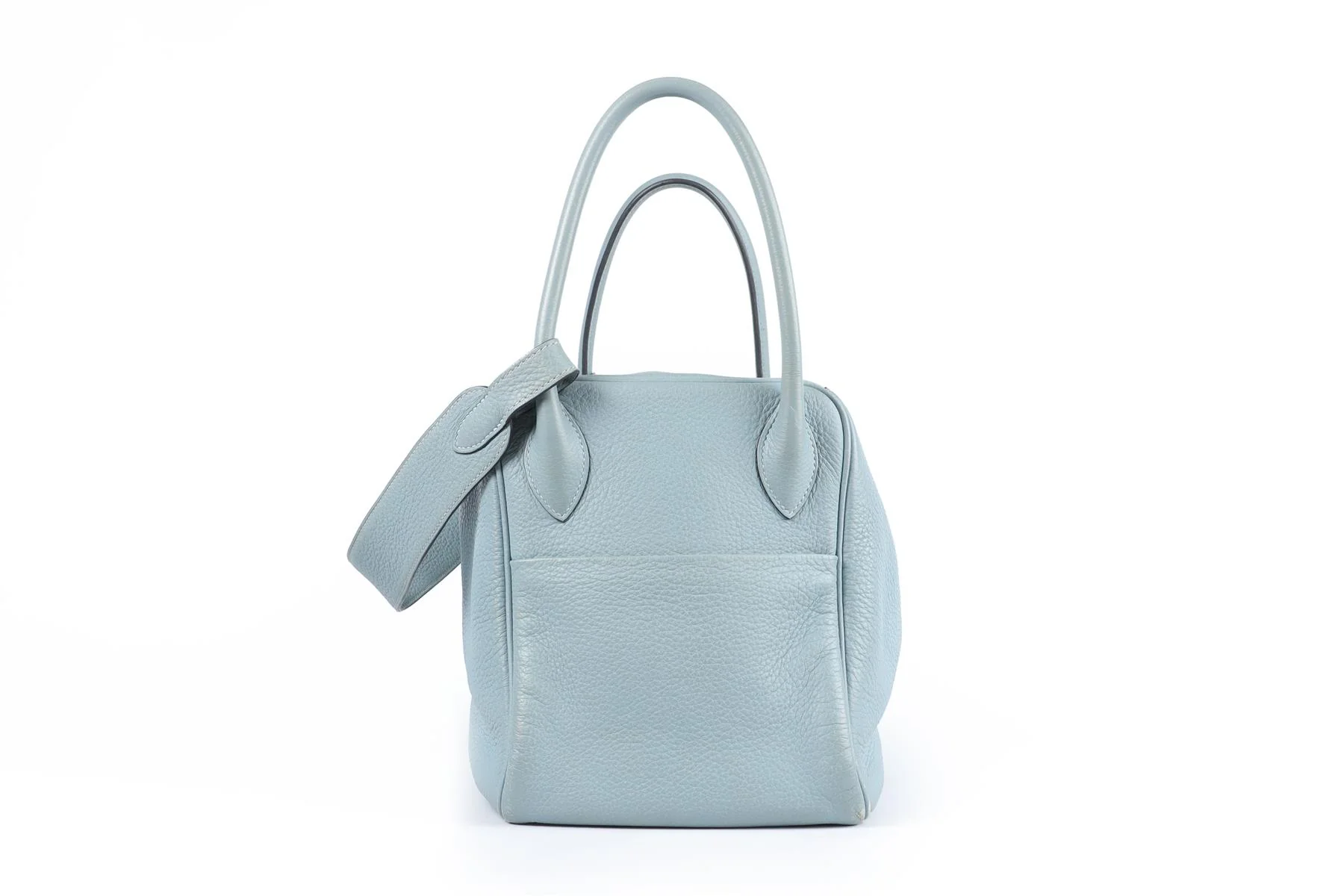 HERMÈS BLUE 2009 LINDY 34CM CLEMENCE LEATHER BAG IN BLUE CIEL - Image 5