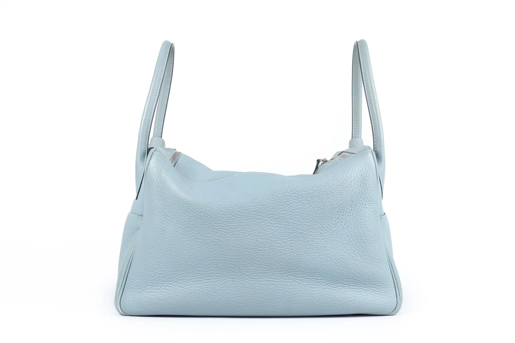 HERMÈS BLUE 2009 LINDY 34CM CLEMENCE LEATHER BAG IN BLUE CIEL - Image 7