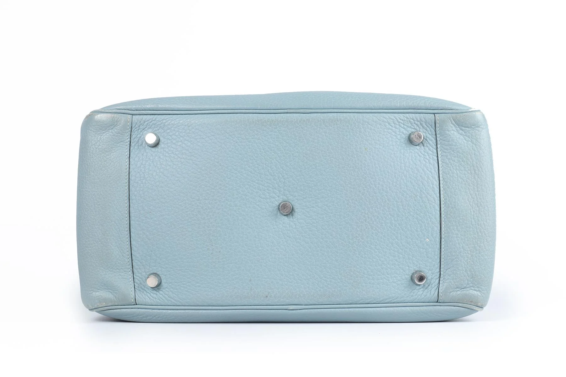HERMÈS BLUE 2009 LINDY 34CM CLEMENCE LEATHER BAG IN BLUE CIEL - Image 8