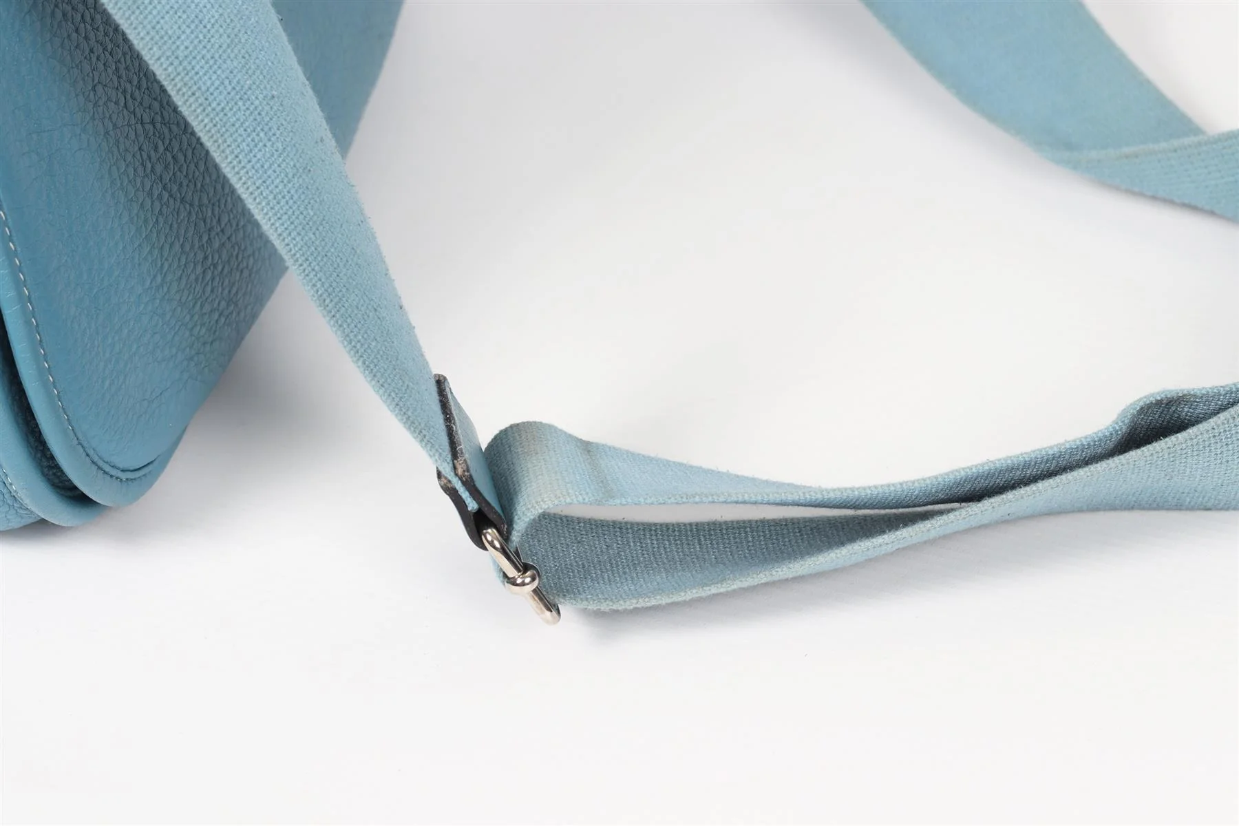 HERMÈS BLUE 2011 EVELYNE 33CM CLEMENCE LEATHER SHOULDER BAG - Image 8
