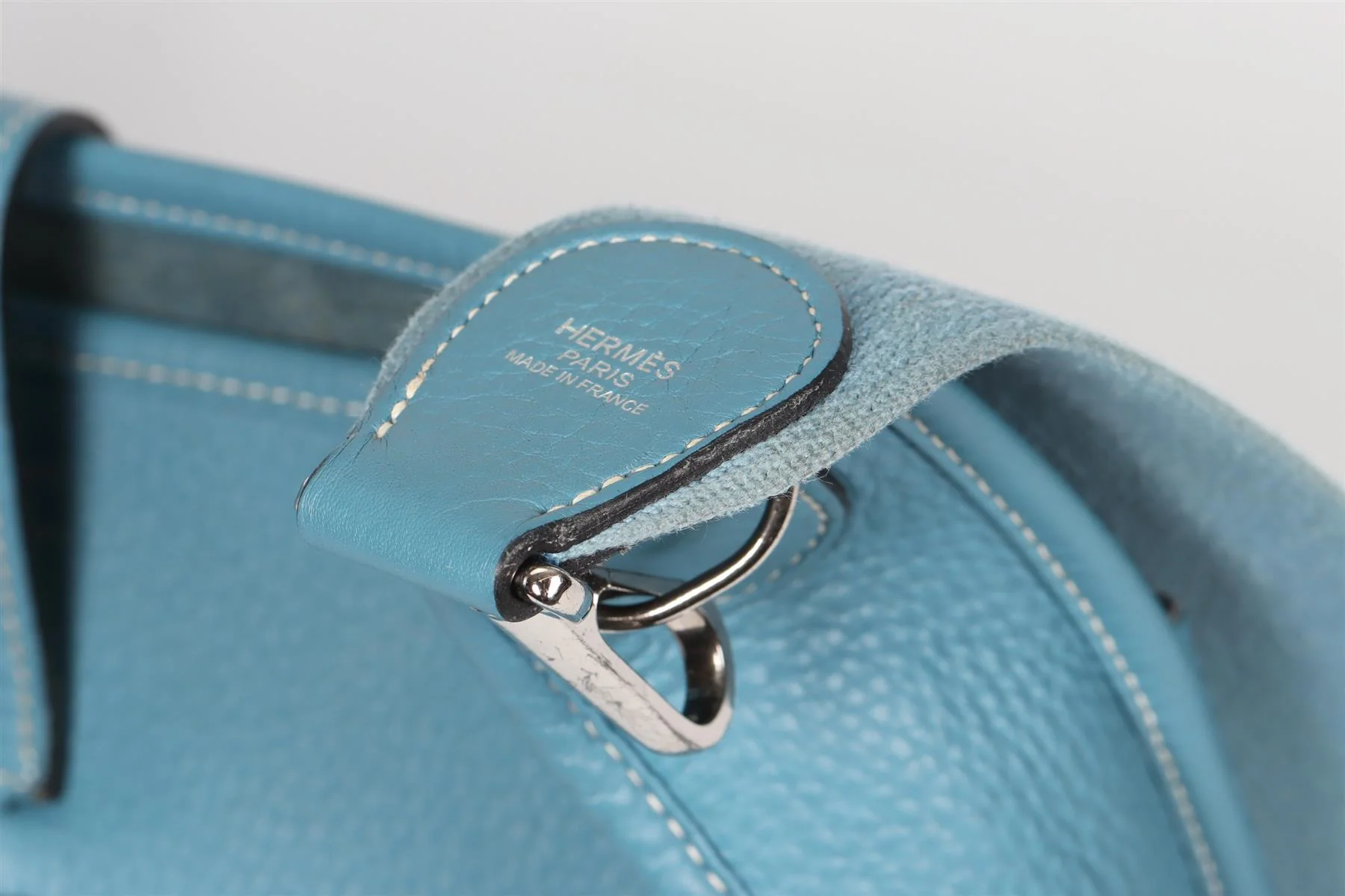 HERMÈS BLUE 2011 EVELYNE 33CM CLEMENCE LEATHER SHOULDER BAG - Image 9