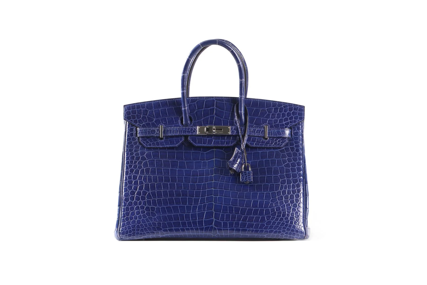 HERMÈS BLUE 2012 BIRKIN 35CM POROSUS CROCODILE LEATHER BAG IN ROYAL BLUE - Image 2