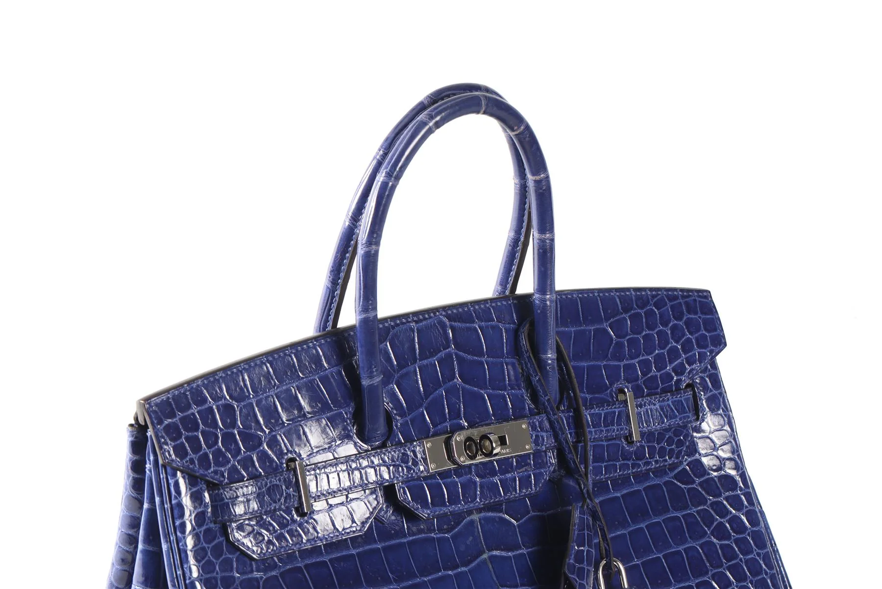 HERMÈS BLUE 2012 BIRKIN 35CM POROSUS CROCODILE LEATHER BAG IN ROYAL BLUE - Image 8