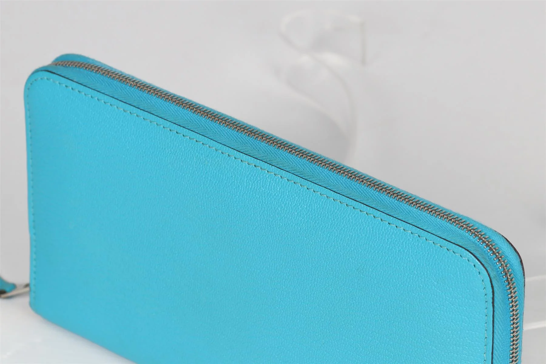 HERMÈS BLUE 2015 AZAP CLASSIC EVERGRAIN LEATHER WALLET - Image 8