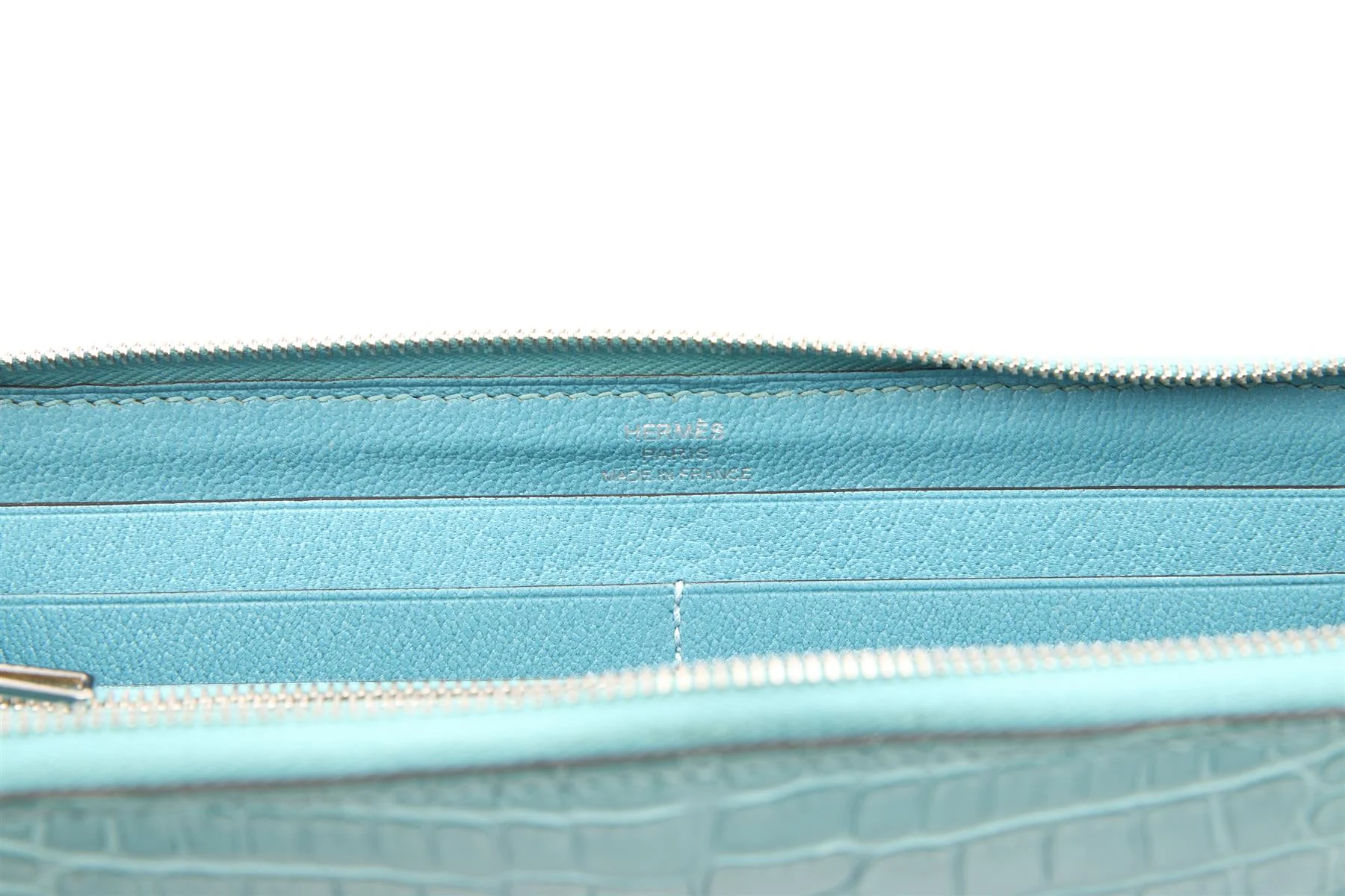 HERMĂS BLUE 2015 AZAP CLASSIC MATTE ALLIGATOR MISSISSIPPIENSIS WALLET - Image 10