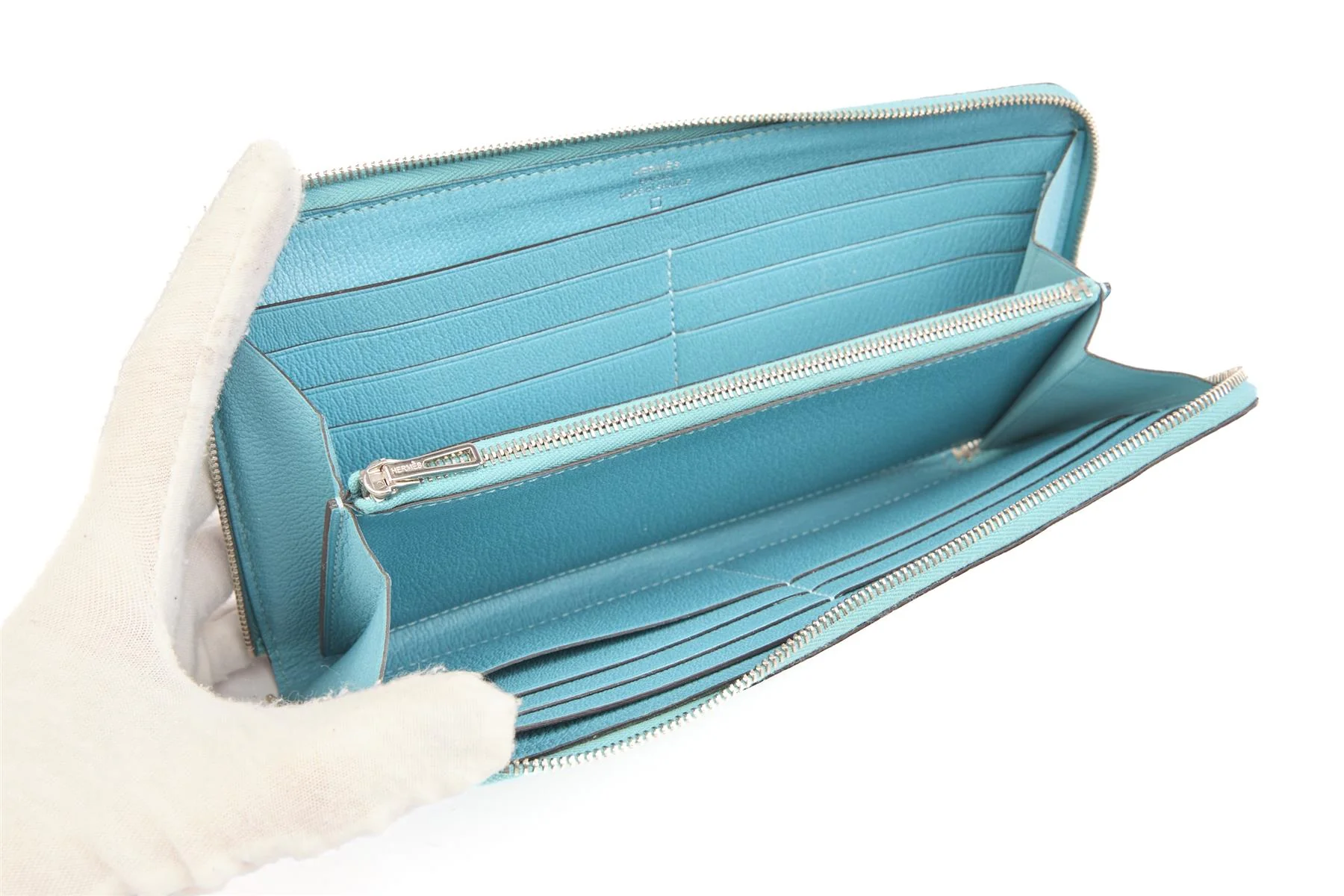 HERMĂS BLUE 2015 AZAP CLASSIC MATTE ALLIGATOR MISSISSIPPIENSIS WALLET - Image 11