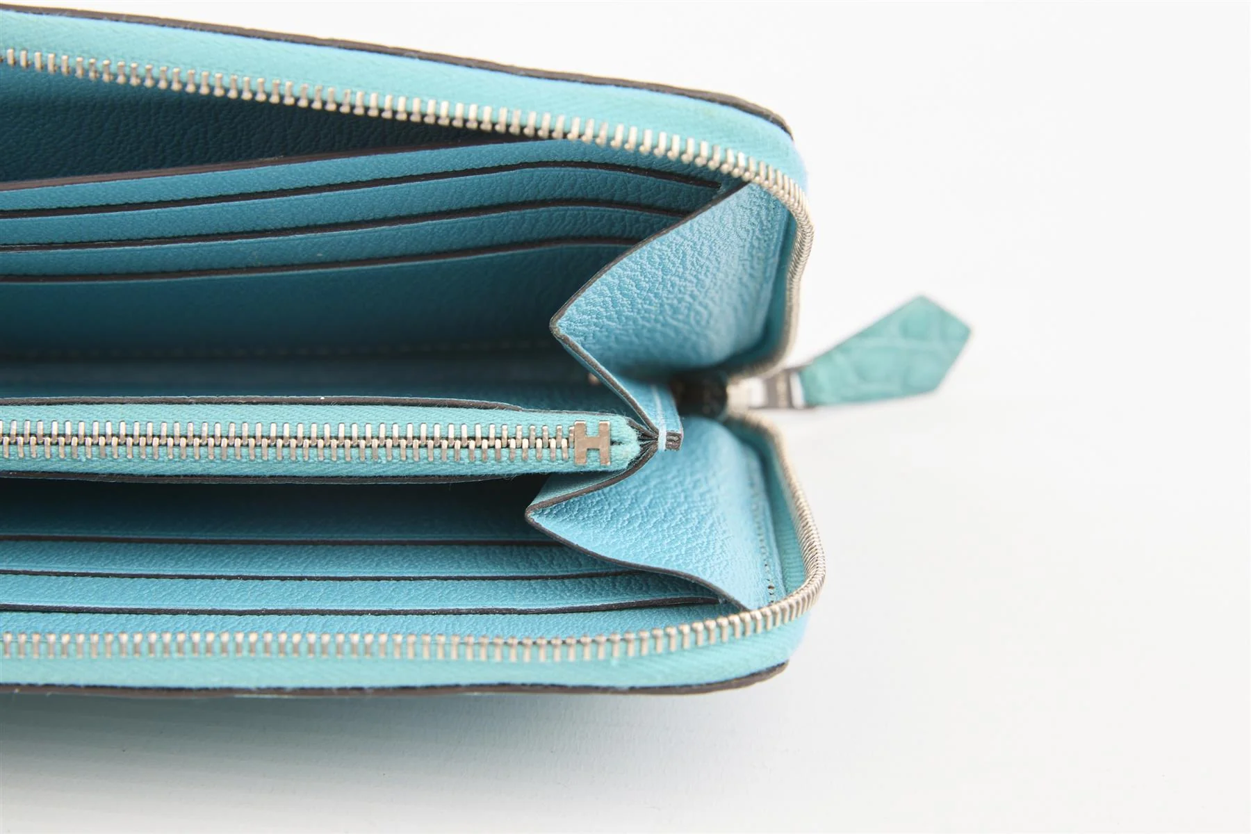 HERMĂS BLUE 2015 AZAP CLASSIC MATTE ALLIGATOR MISSISSIPPIENSIS WALLET - Image 12