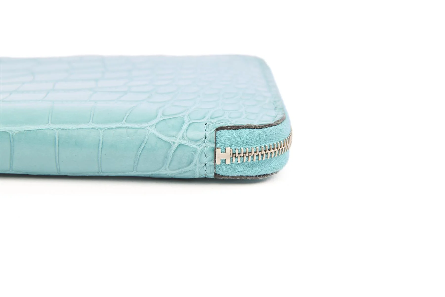 HERMĂS BLUE 2015 AZAP CLASSIC MATTE ALLIGATOR MISSISSIPPIENSIS WALLET - Image 9