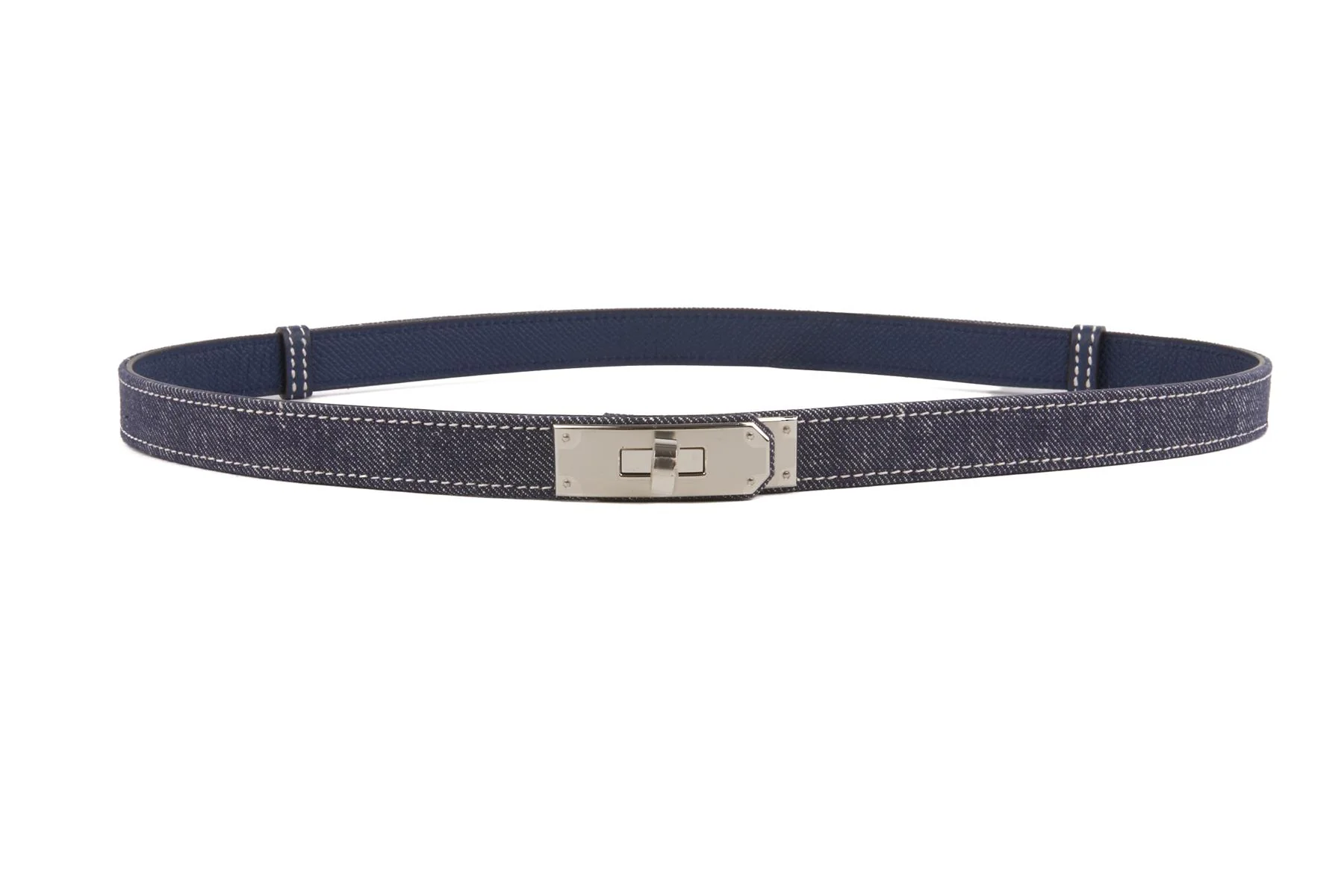 HERMÈS BLUE 2024 KELLY 18 MM DENIM WAIST BELT - Image 2