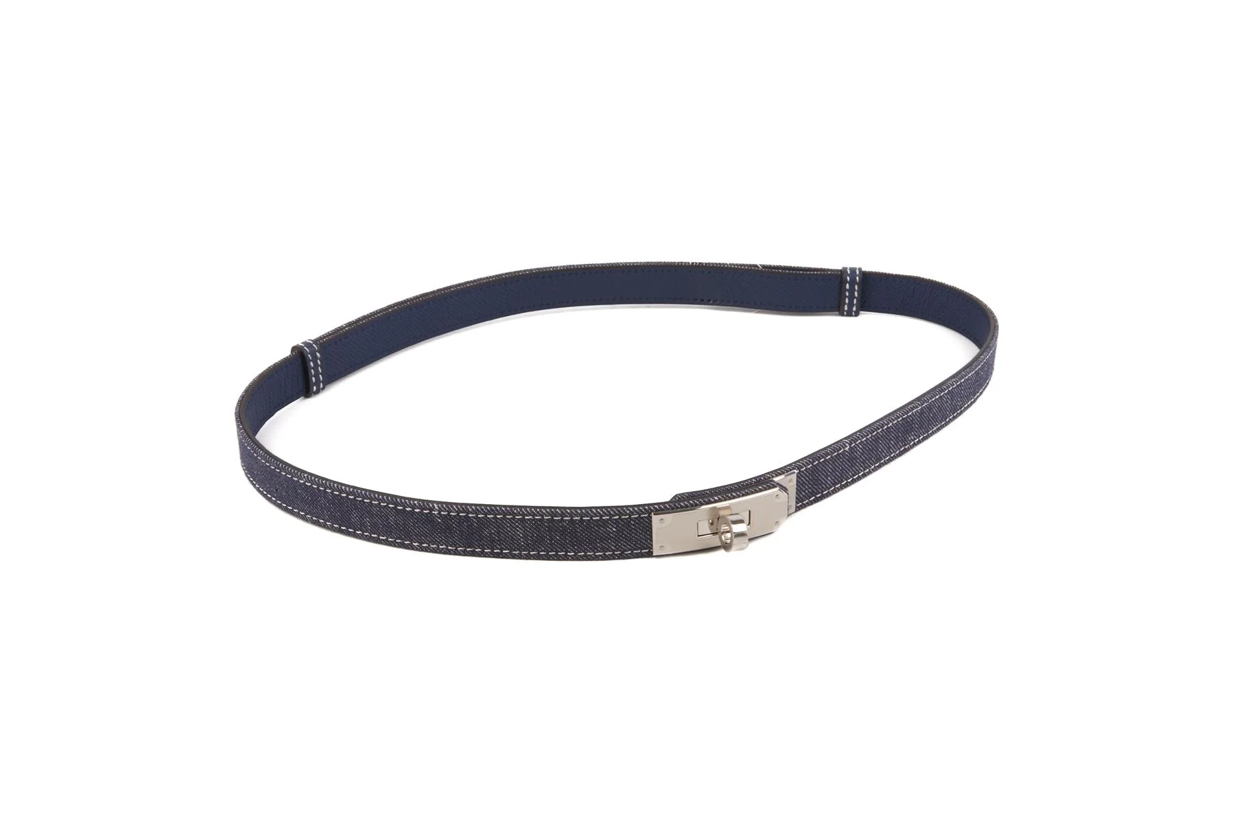 HERMÈS BLUE 2024 KELLY 18 MM DENIM WAIST BELT - Image 4