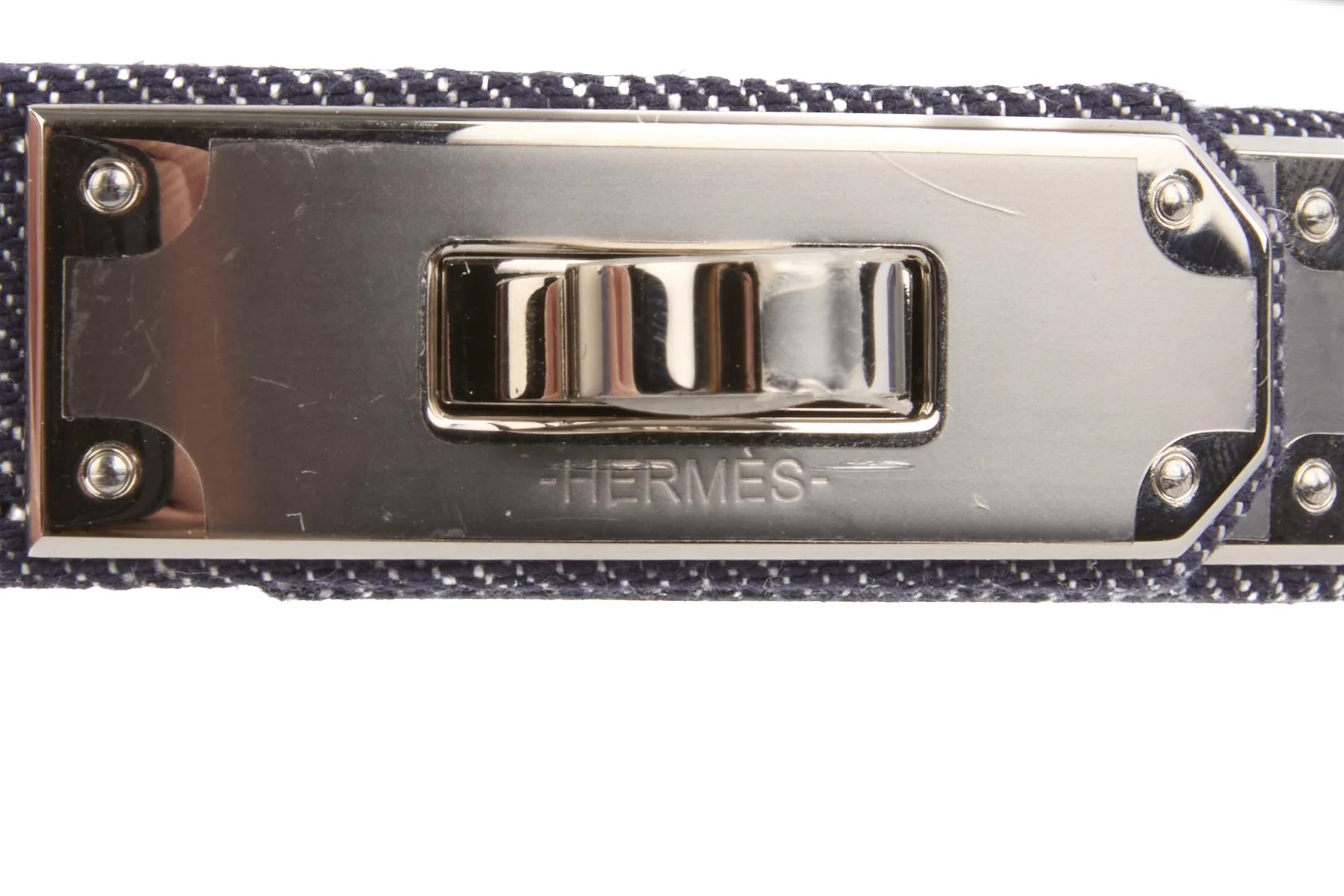 HERMÈS BLUE 2024 KELLY 18 MM DENIM WAIST BELT - Image 9