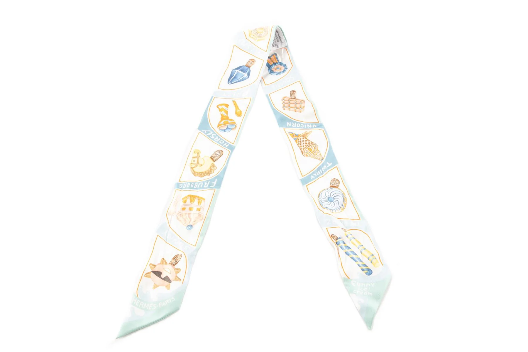 HERMÈS BLUE TWILLY 86 SILK SCARF - Image 3