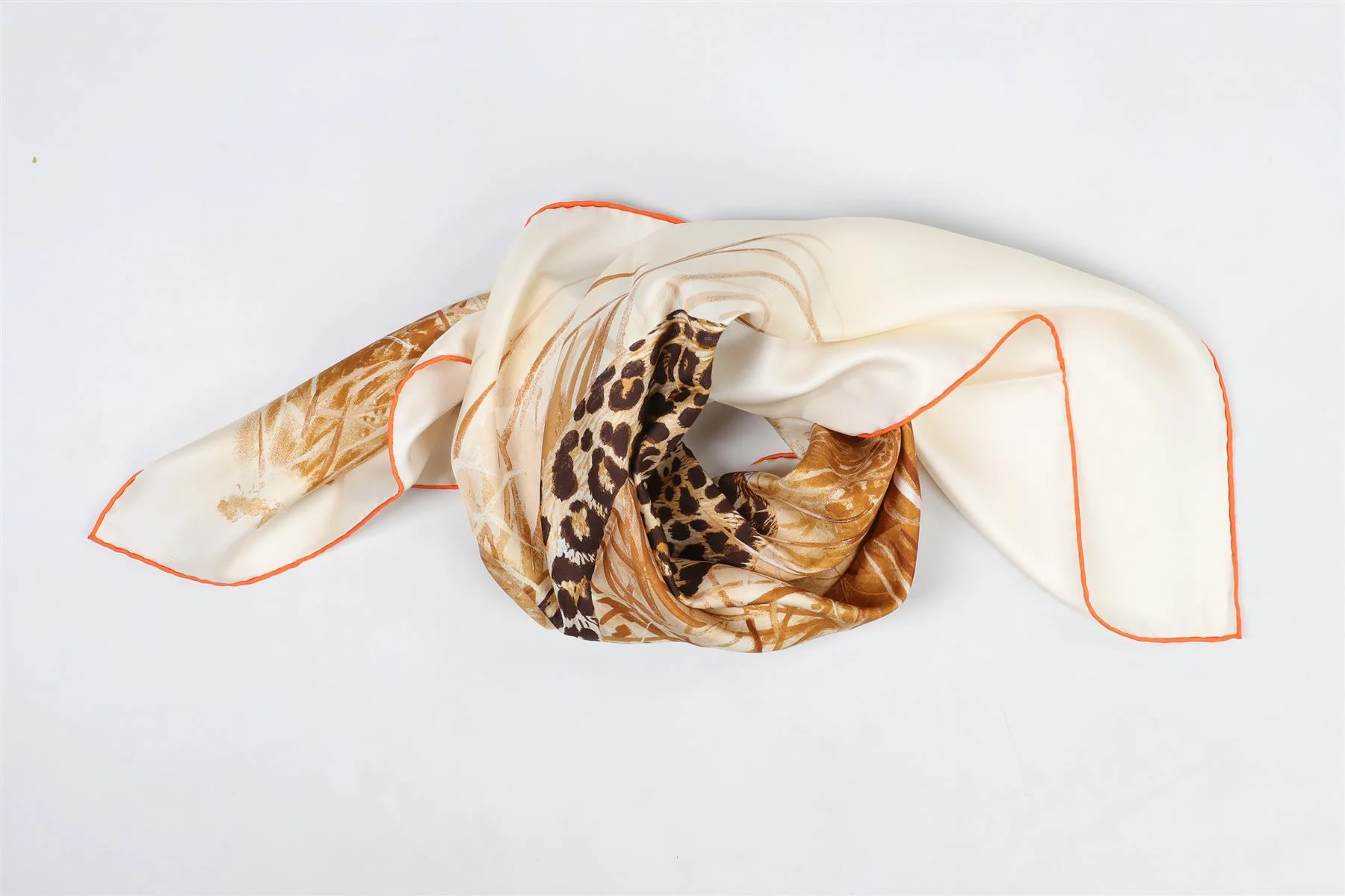HERMÈS BROWN PANTHERA PARDUS SILK SCARF ONE SIZE - Image 2