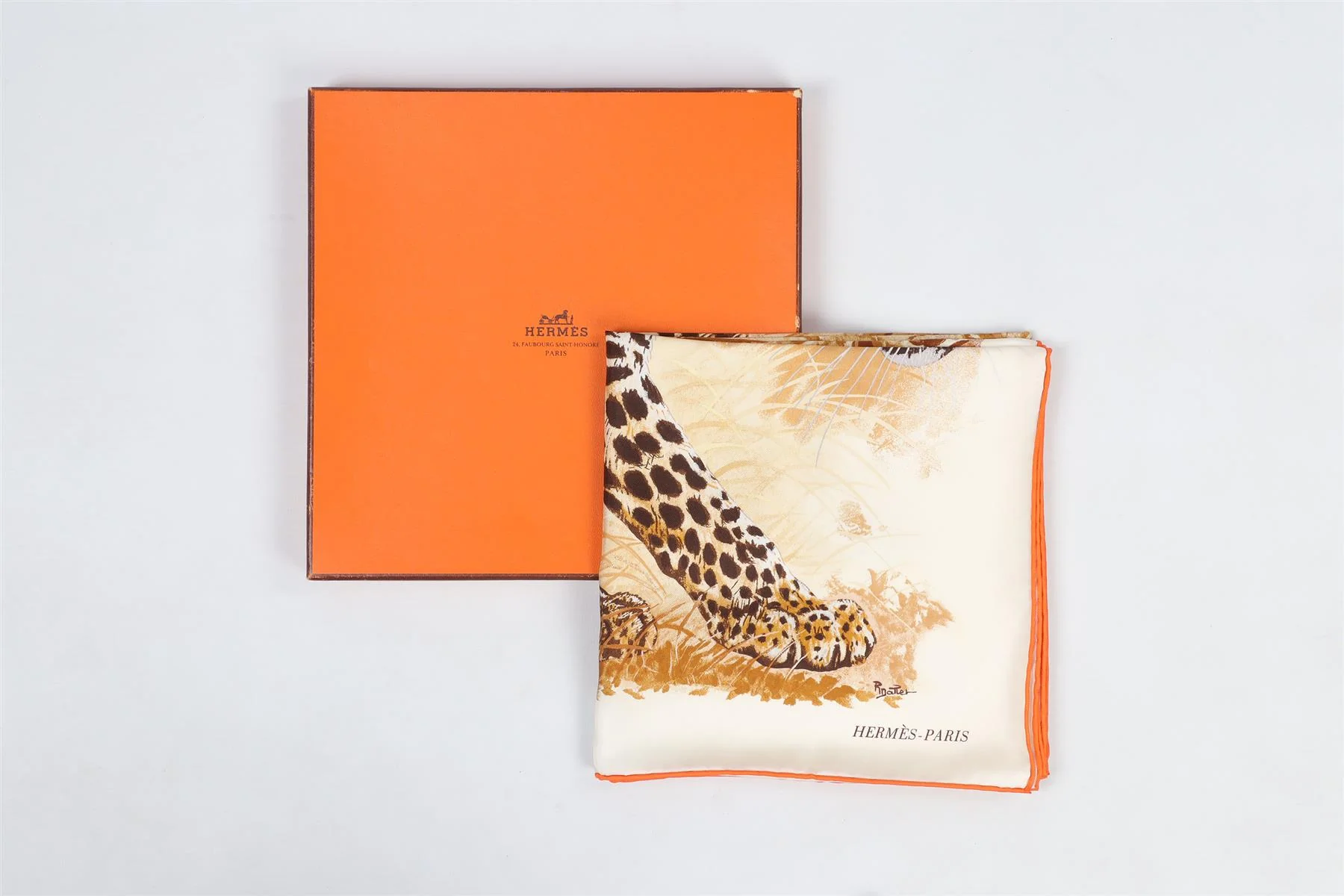 HERMÈS BROWN PANTHERA PARDUS SILK SCARF ONE SIZE - Image 8