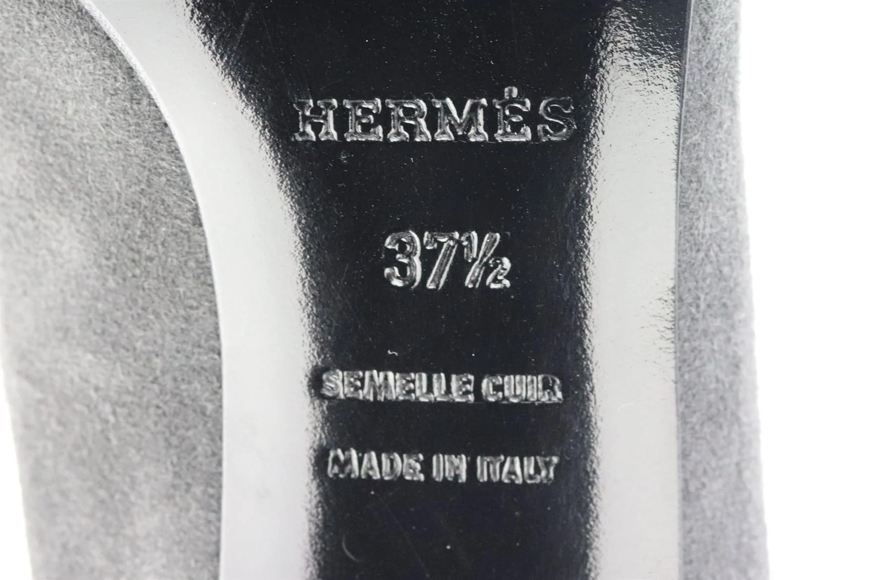 HERMÈS BUCKLED SUEDE PUMPS EU 37.5 UK 4.5 US 7.5 - Image 6