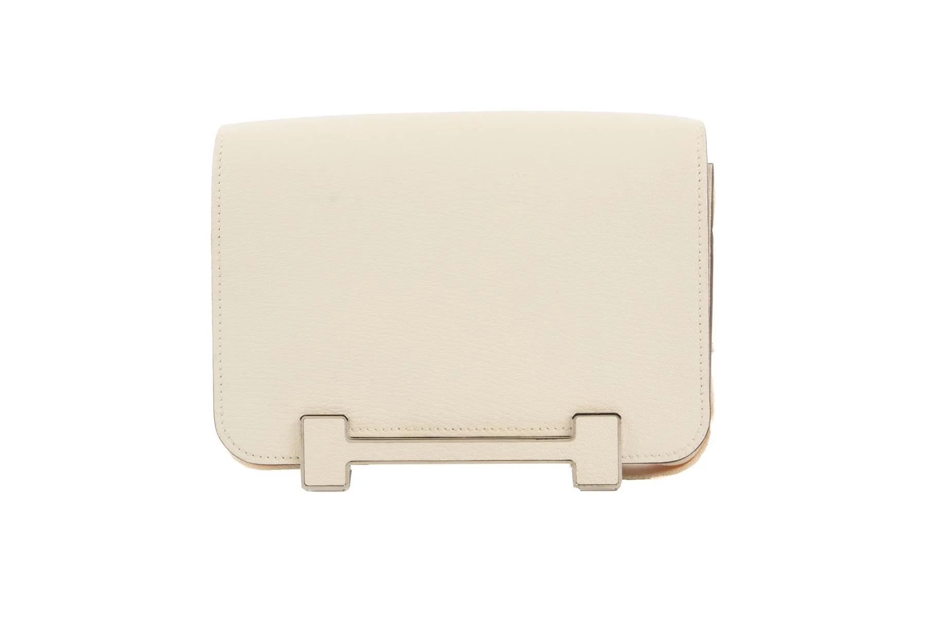 HERMÈS CREAM 2022 GETA CHEVRE LEATHER SHOULDER BAG IN NATA - Image 2