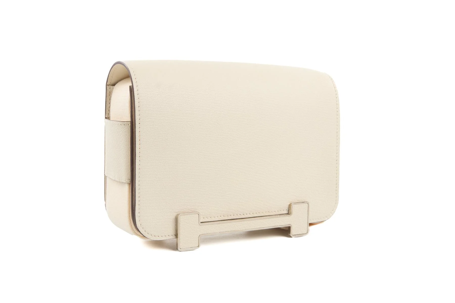 HERMÈS CREAM 2022 GETA CHEVRE LEATHER SHOULDER BAG IN NATA - Image 4