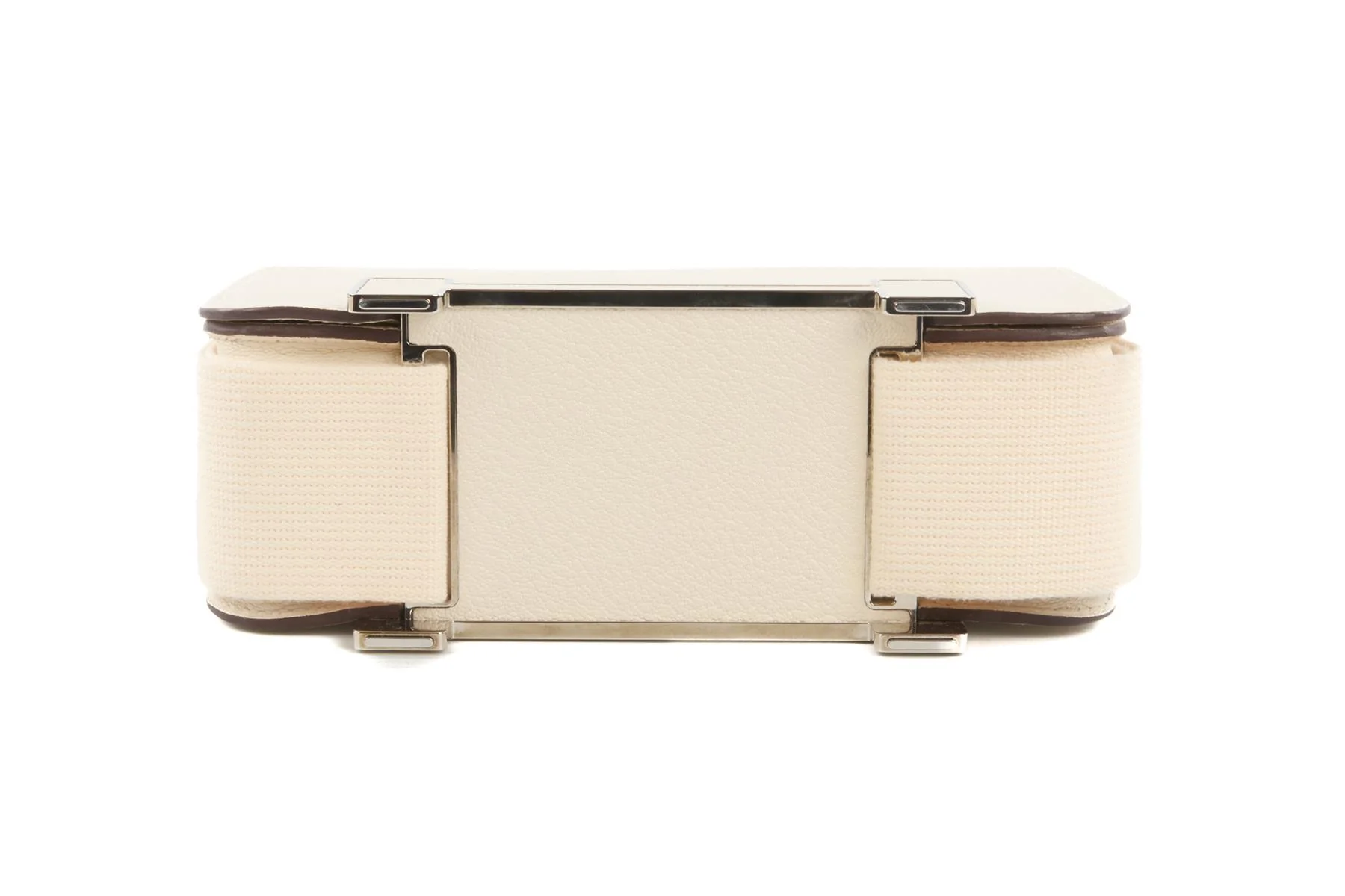 HERMÈS CREAM 2022 GETA CHEVRE LEATHER SHOULDER BAG IN NATA - Image 8