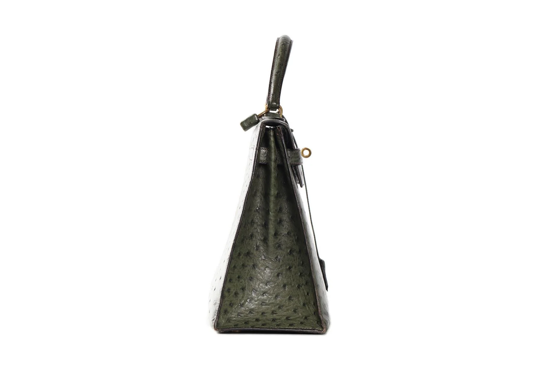 HERMĂS GREEN 1981 KELLY 32CM OSTRICH BAG IN VERT OLIVE - Image 5