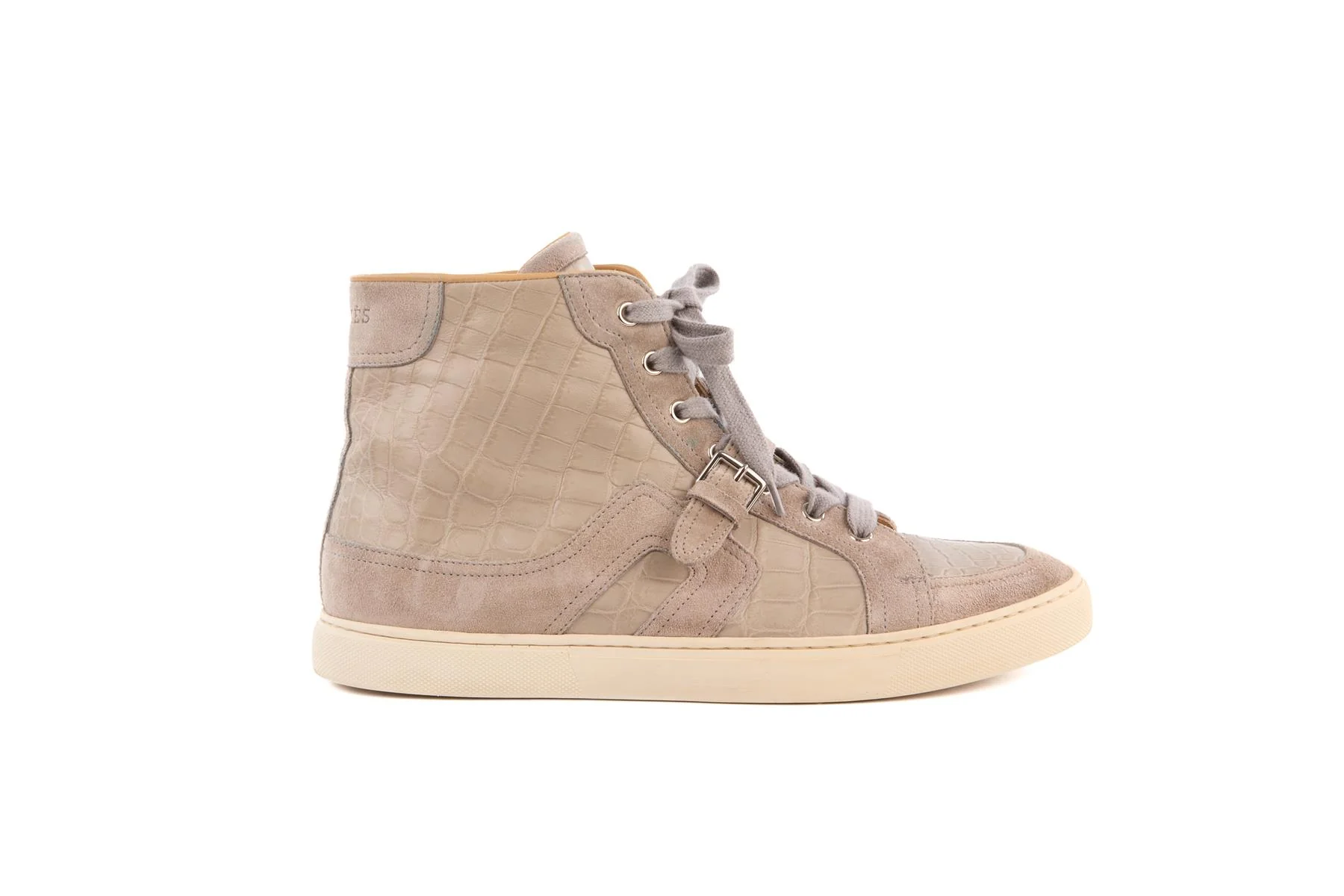 HERMÈS GREY MEN'S QUANTUM MATTE ALLIGATOR MISSISSIPPIENSIS SNEAKERS EU 42 UK 8 US 9 - Image 2