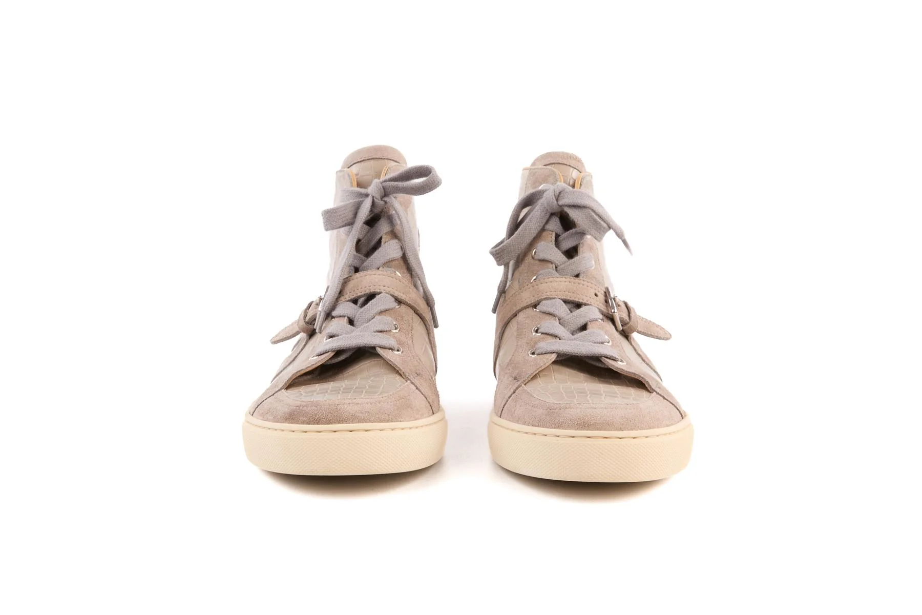 HERMÈS GREY MEN'S QUANTUM MATTE ALLIGATOR MISSISSIPPIENSIS SNEAKERS EU 42 UK 8 US 9 - Image 3
