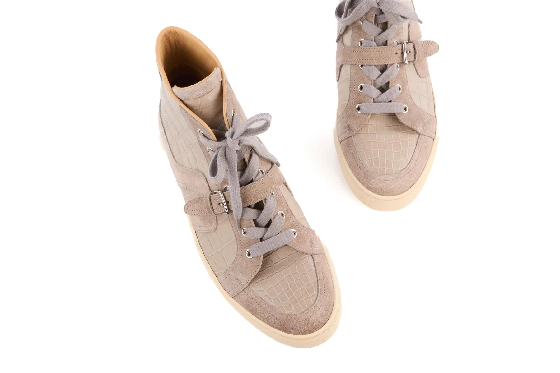 HERMÈS GREY MEN'S QUANTUM MATTE ALLIGATOR MISSISSIPPIENSIS SNEAKERS EU 42 UK 8 US 9 - Image 4