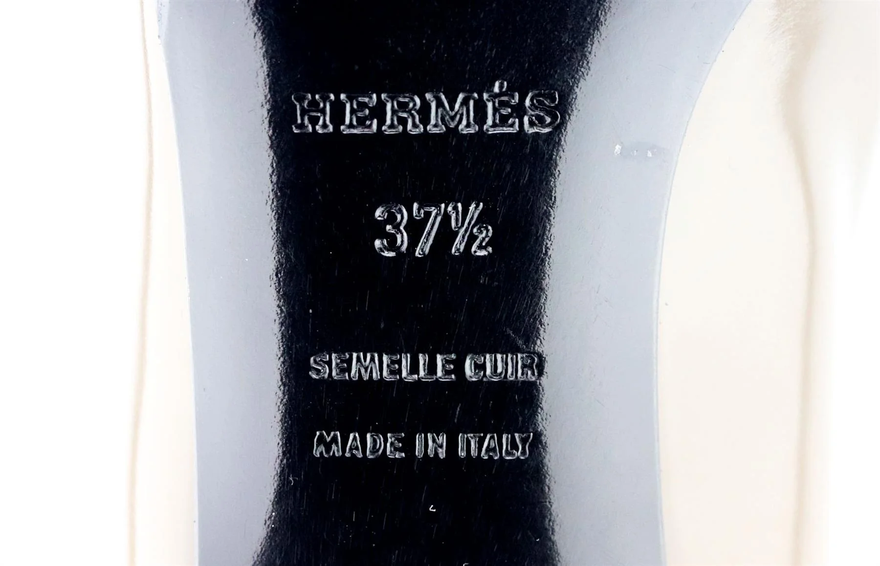 HERMÈS LEATHER PUMPS EU 37.5 UK 4.5 US 7.5 - Image 5