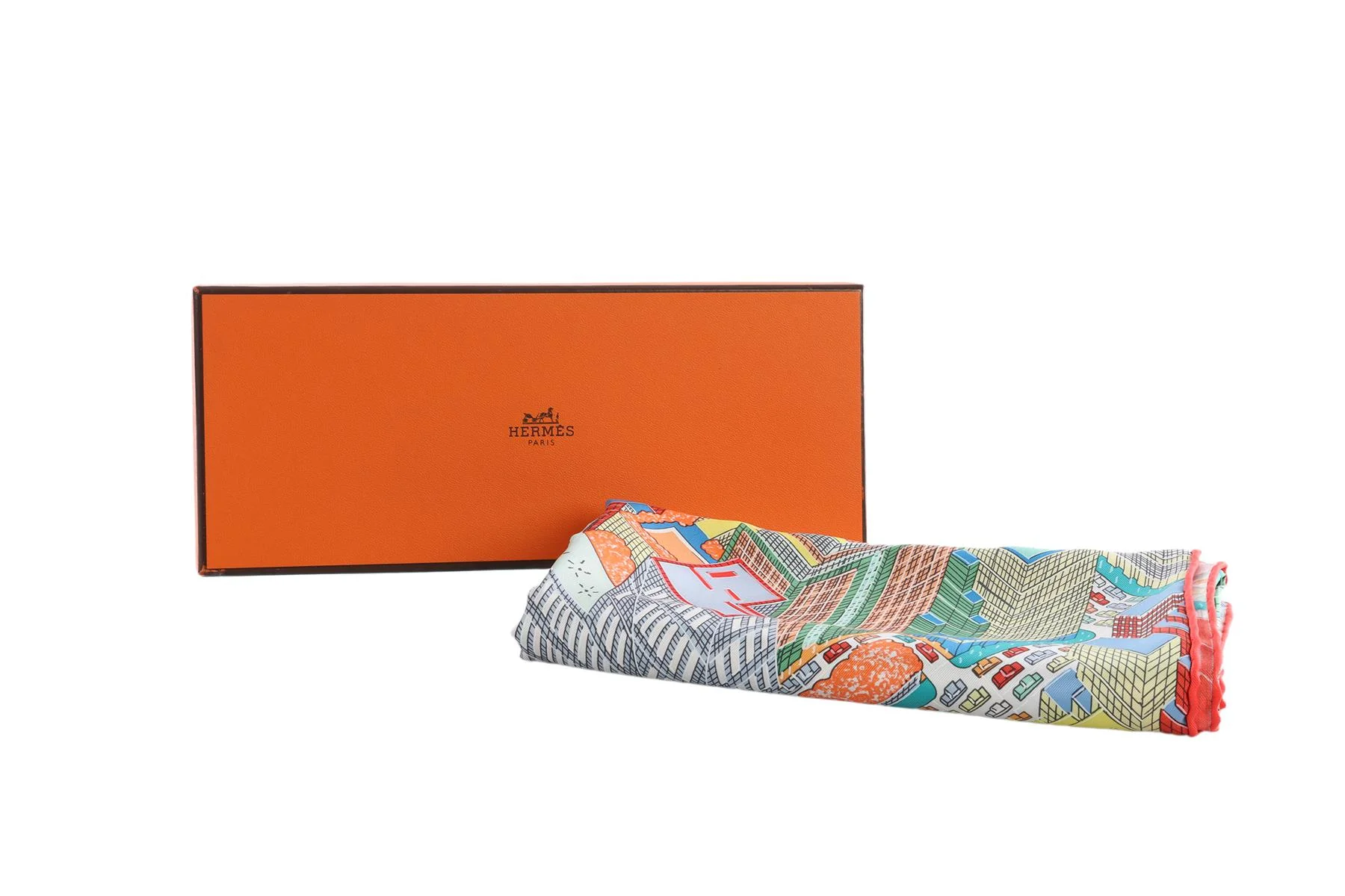 HERMÈS MULTI PANTIN CITY SILK SCARF 90CM - Image 7