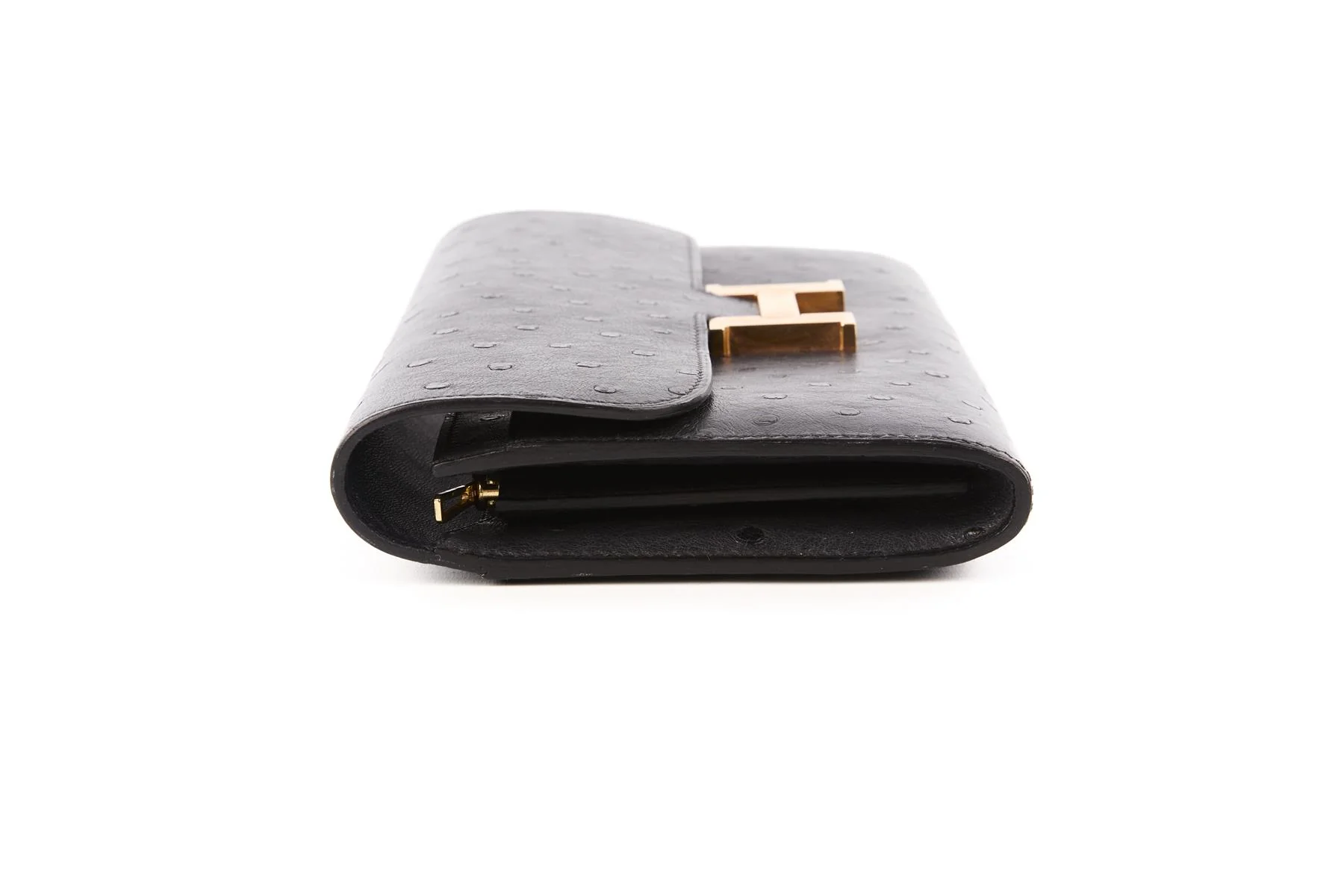 HERMÈS NAVY 2018 CONSTANCE LONG OSTRICH WALLET IN BLEU INDIGO - Image 4