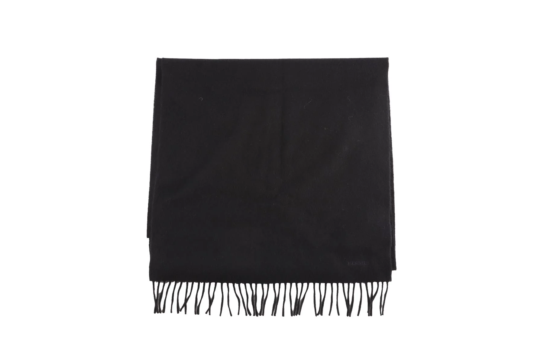 HERMÈS NAVY CASHMERE SCARF - Image 3