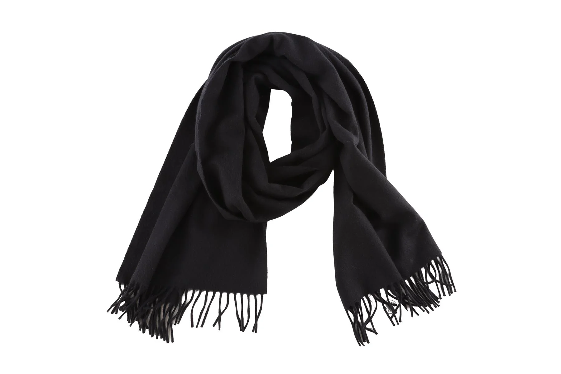 HERMÈS NAVY CASHMERE SCARF - Image 5