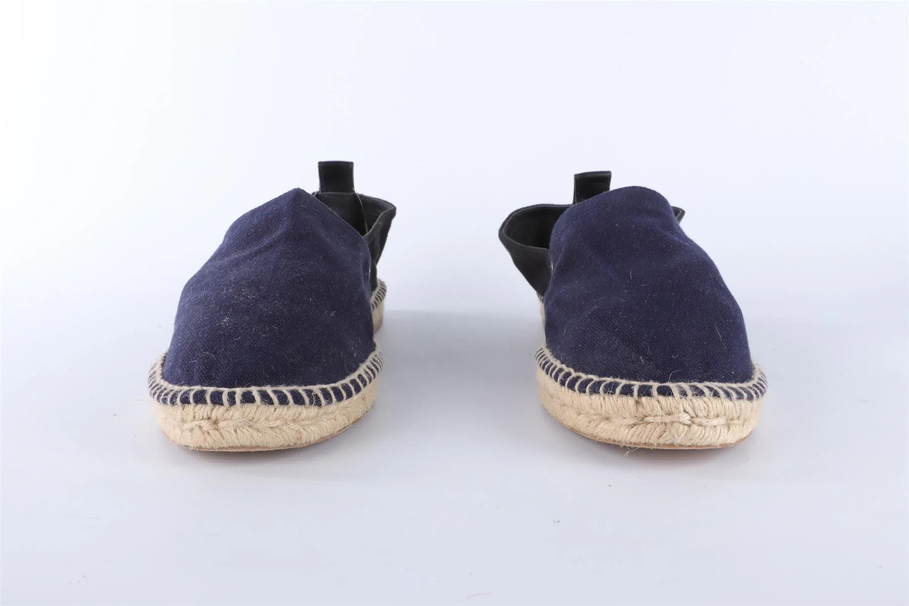 HERMÈS NAVY MEN'S EUSEBIO CANVAS LOAFERS EU 43 UK 9 US 10 - Image 3