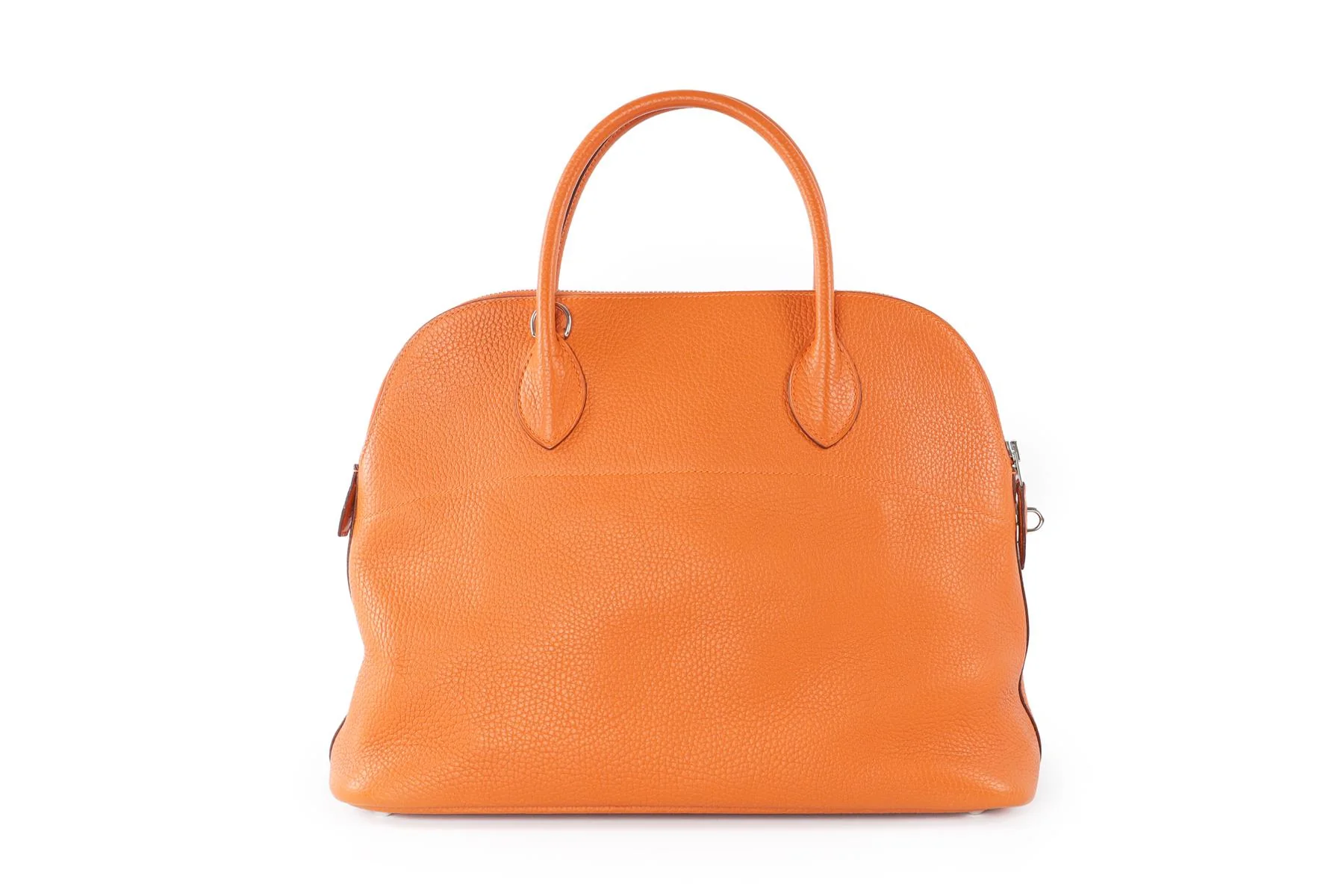 HERMÈS  ORANGE 2005 BOLIDE 35 CM CLEMENCE LEATHER TOTE BAG IN ORANGE - Image 7