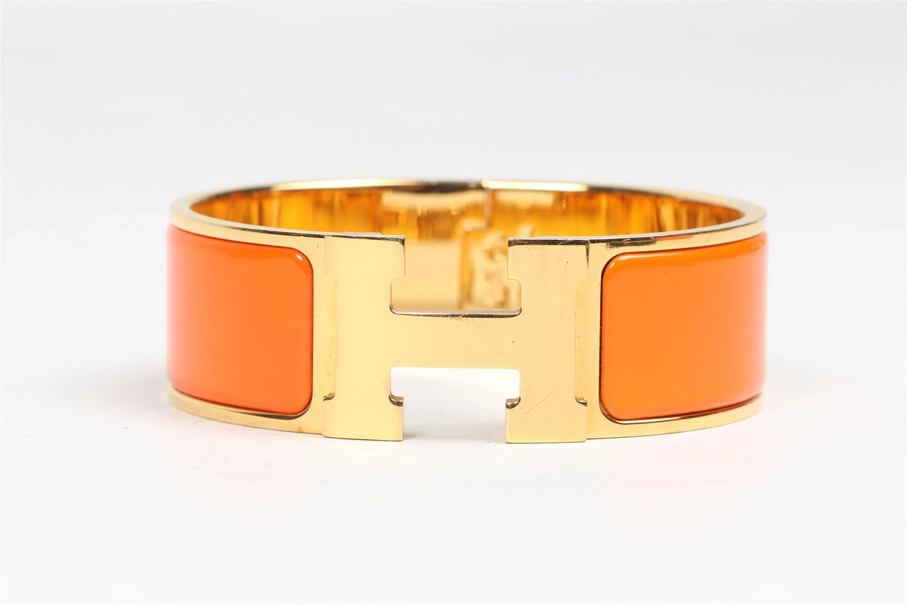 HERMÈS ORANGE 2010 CLIC CLAC H 20 MM ENAMEL BRACELET 16 CM - Image 2