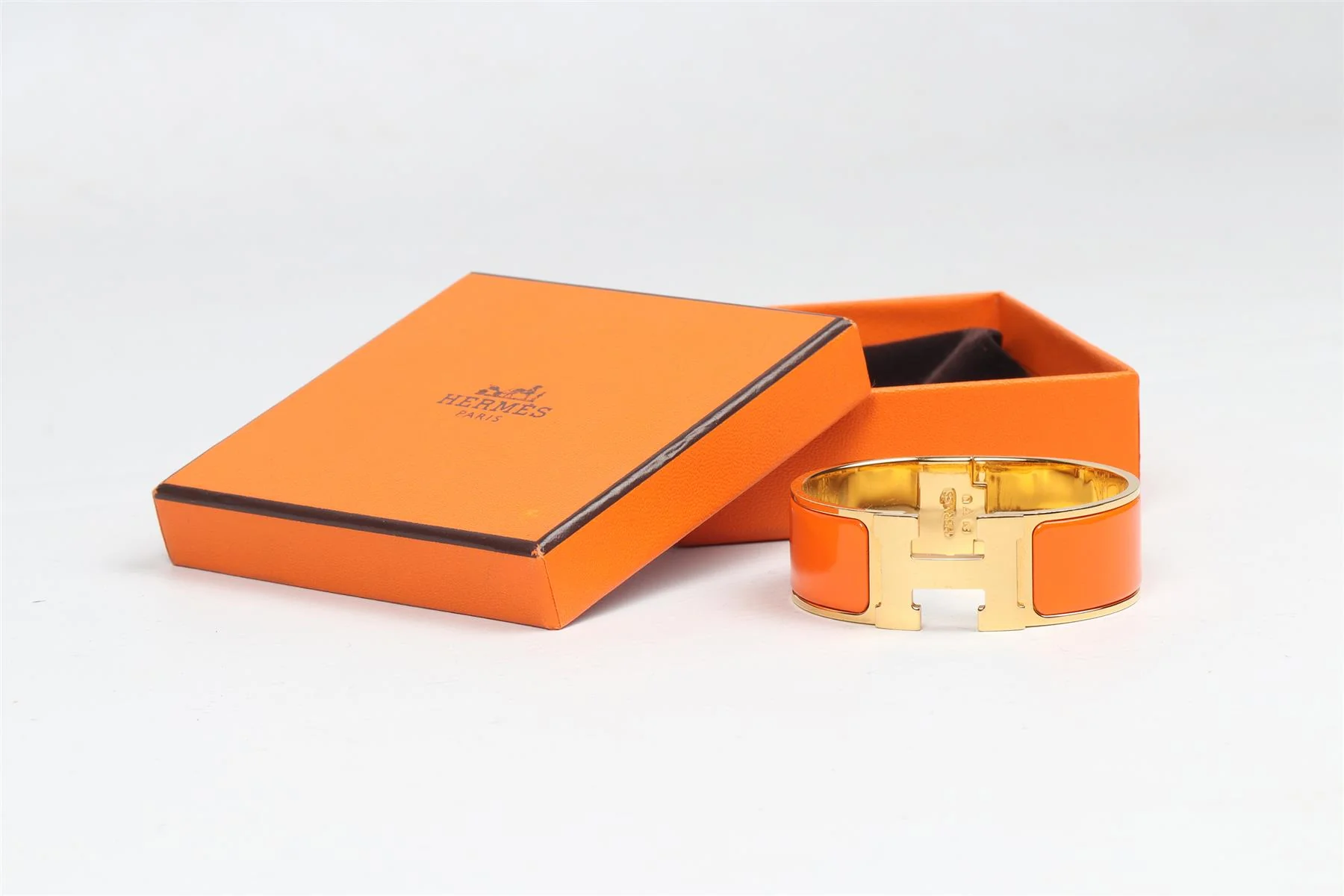 HERMÈS ORANGE 2010 CLIC CLAC H 20 MM ENAMEL BRACELET 16 CM - Image 6