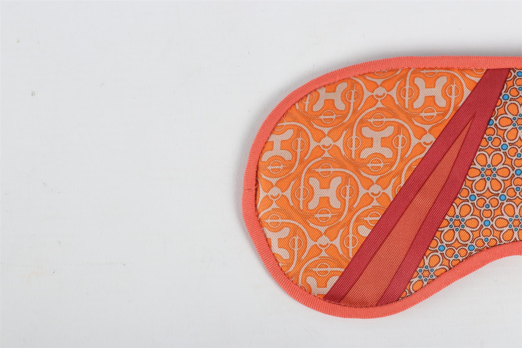 HERMÈS ORANGE PETIT H SILK EYE MASK ONE SIZE - Image 3
