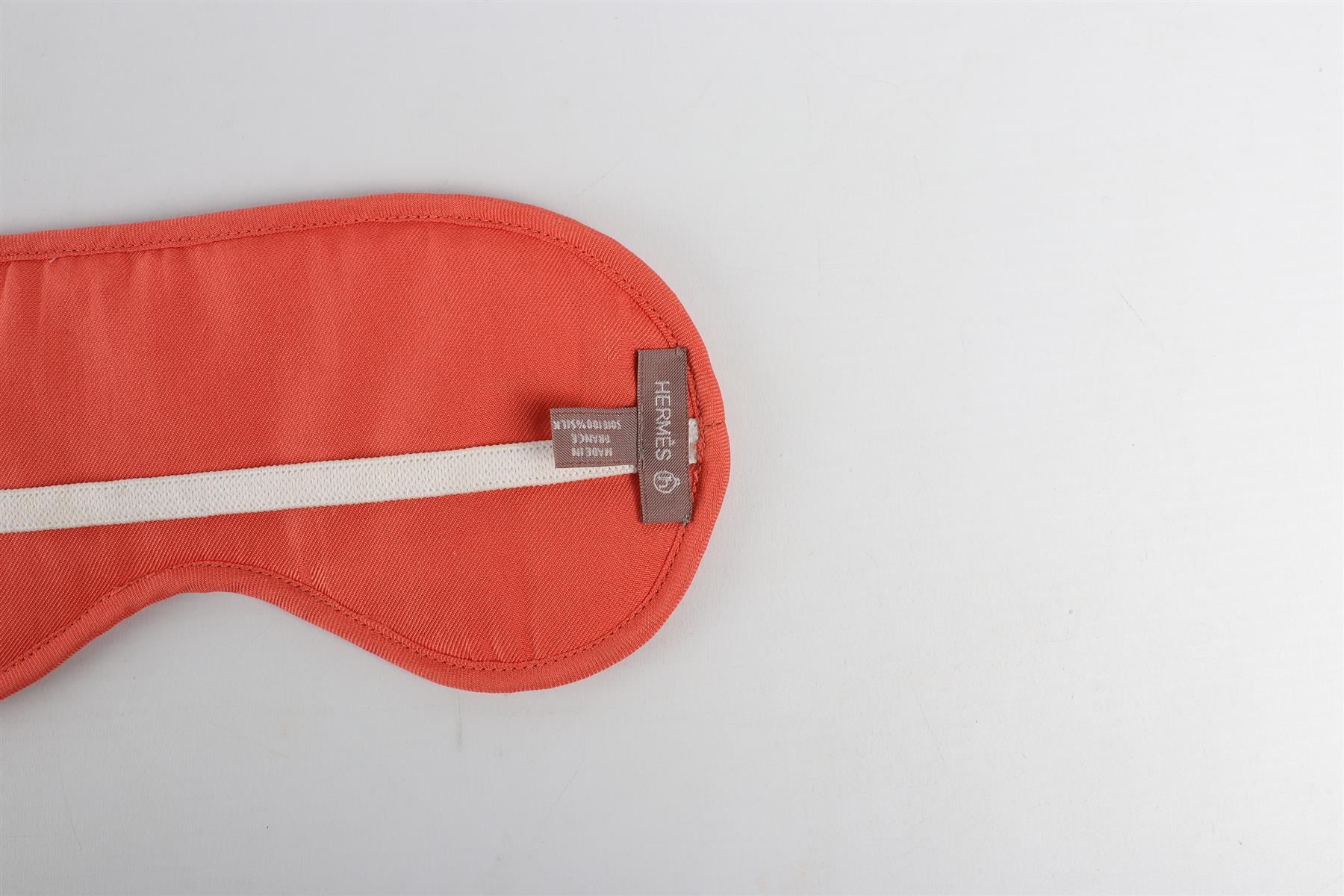 HERMÈS ORANGE PETIT H SILK EYE MASK ONE SIZE - Image 5