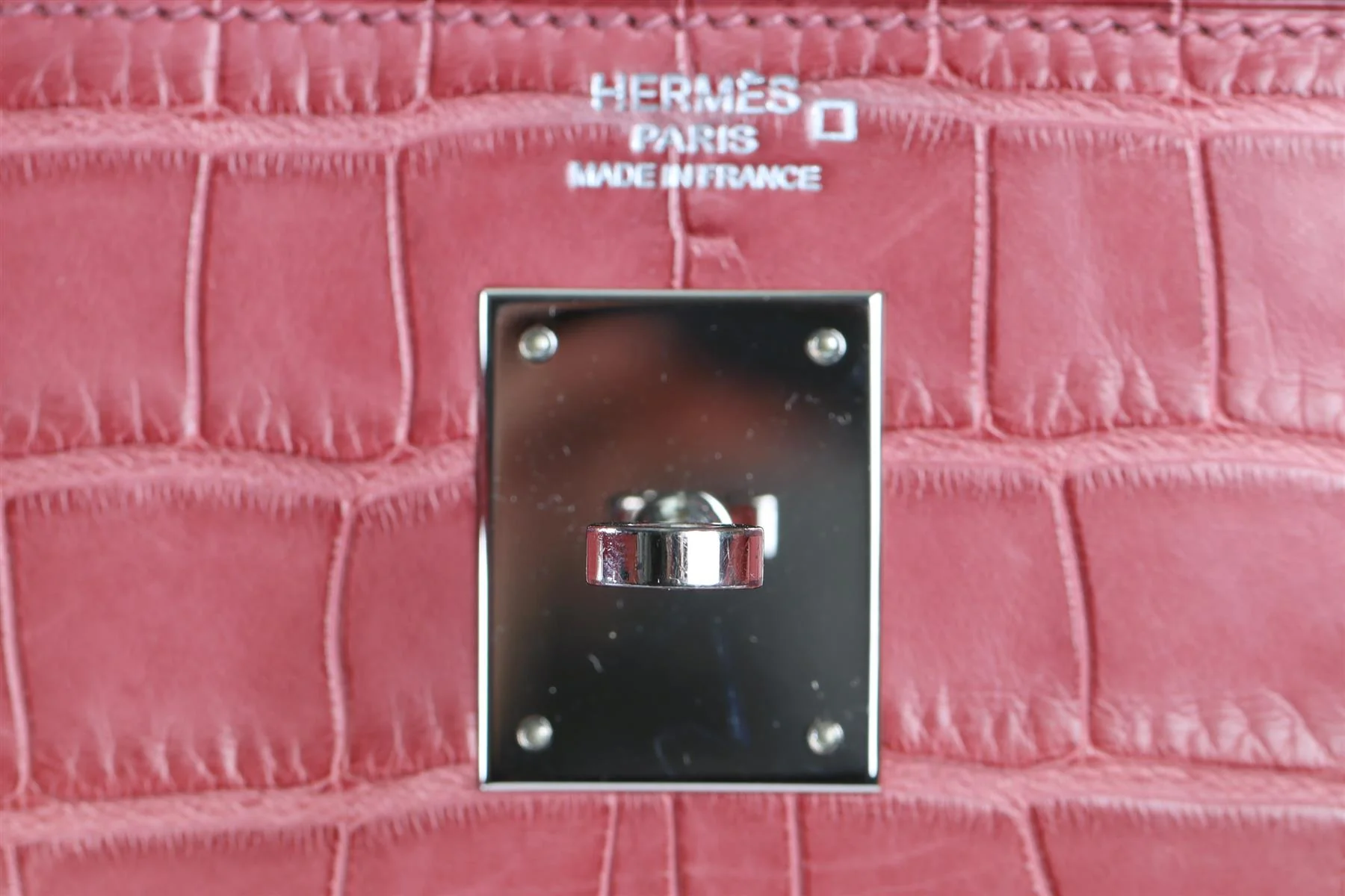 HERMÈS PINK 2011 KELLY RETOURNE 32CM MATTE ALLIGATOR LEATHER BAG - Image 10