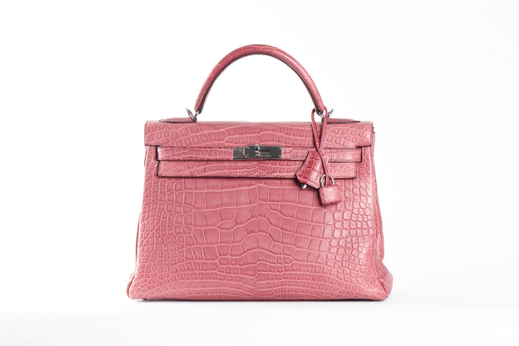 HERMÈS PINK 2011 KELLY RETOURNE 32CM MATTE ALLIGATOR LEATHER BAG - Image 2