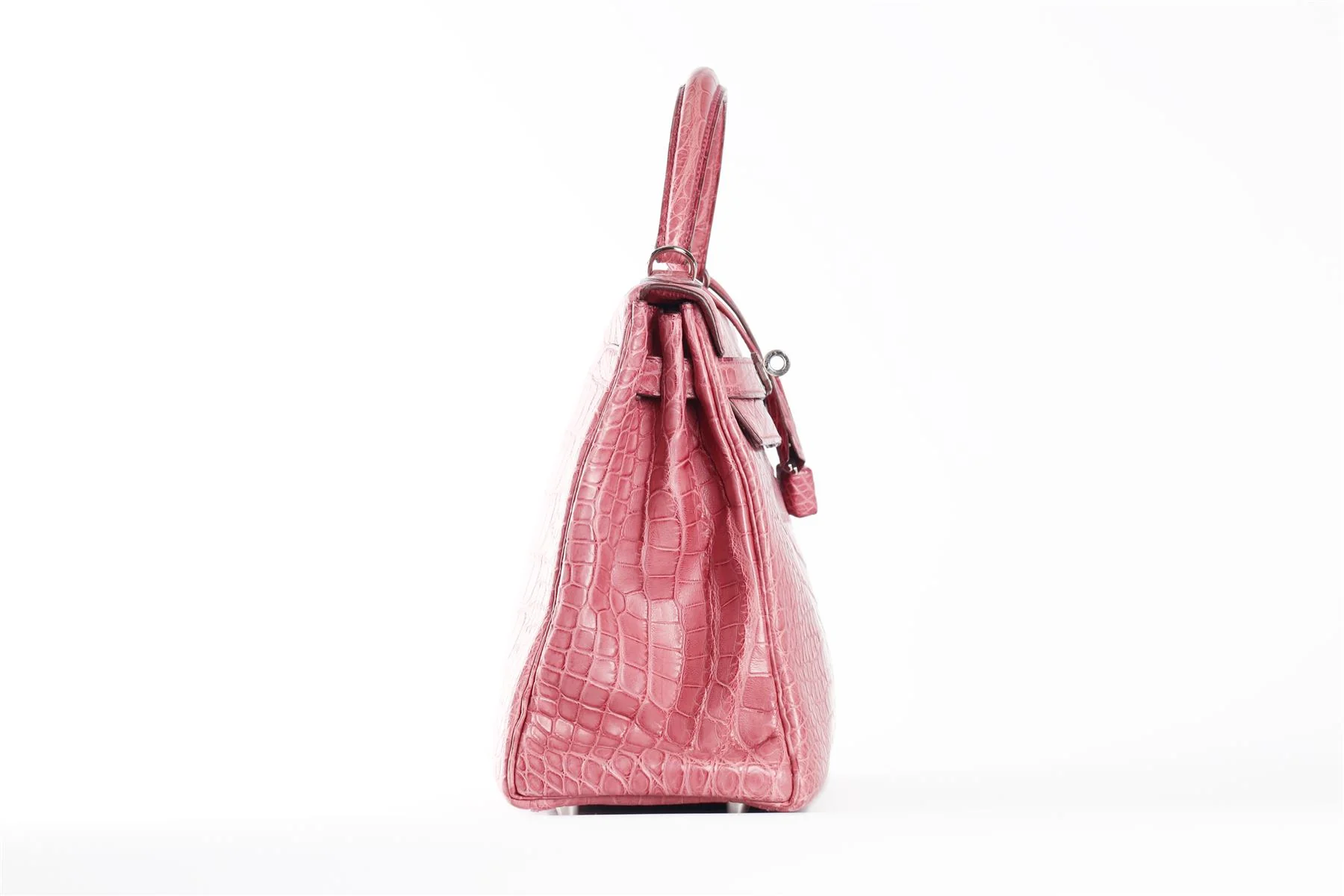HERMÈS PINK 2011 KELLY RETOURNE 32CM MATTE ALLIGATOR LEATHER BAG - Image 4