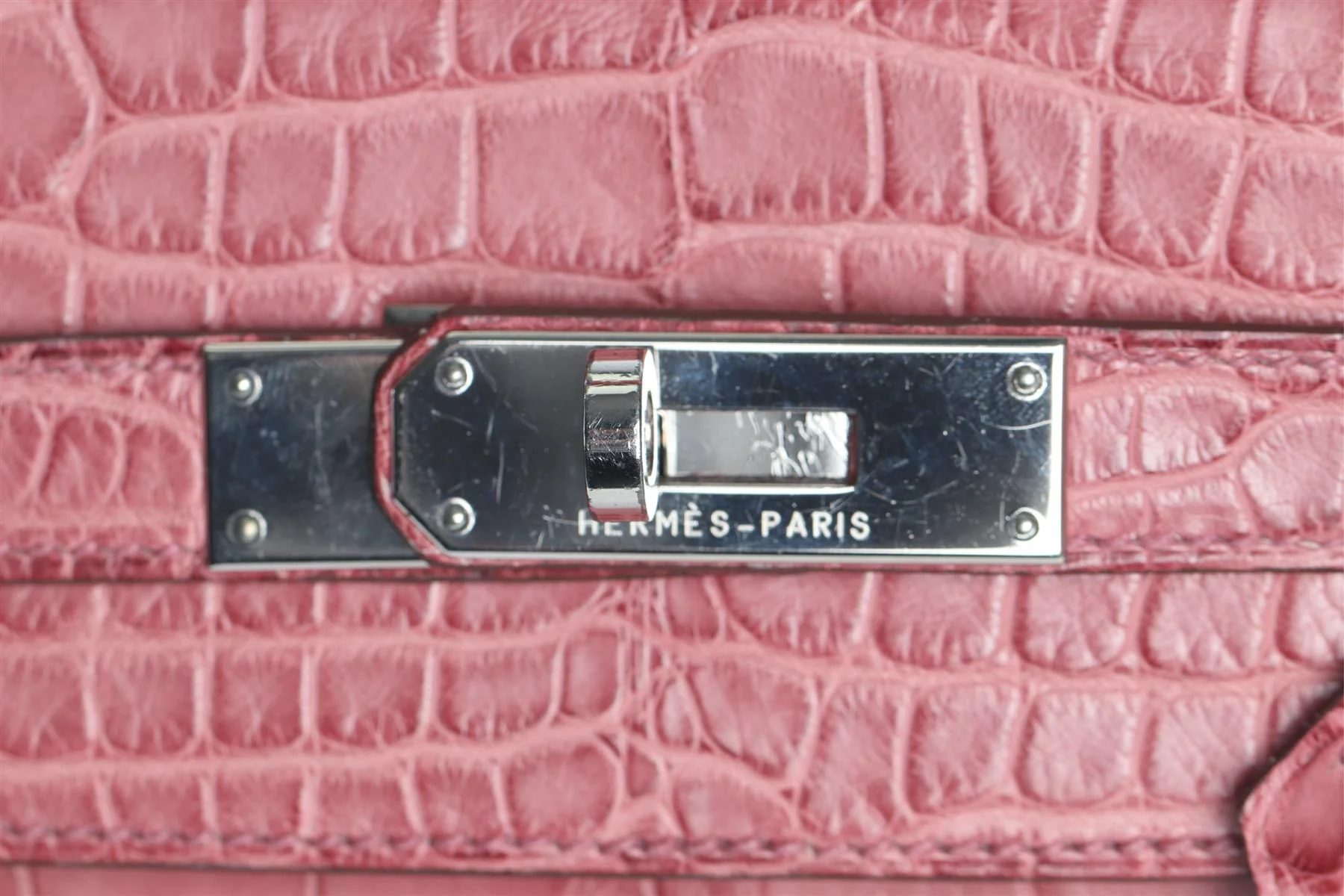 HERMÈS PINK 2011 KELLY RETOURNE 32CM MATTE ALLIGATOR LEATHER BAG - Image 8